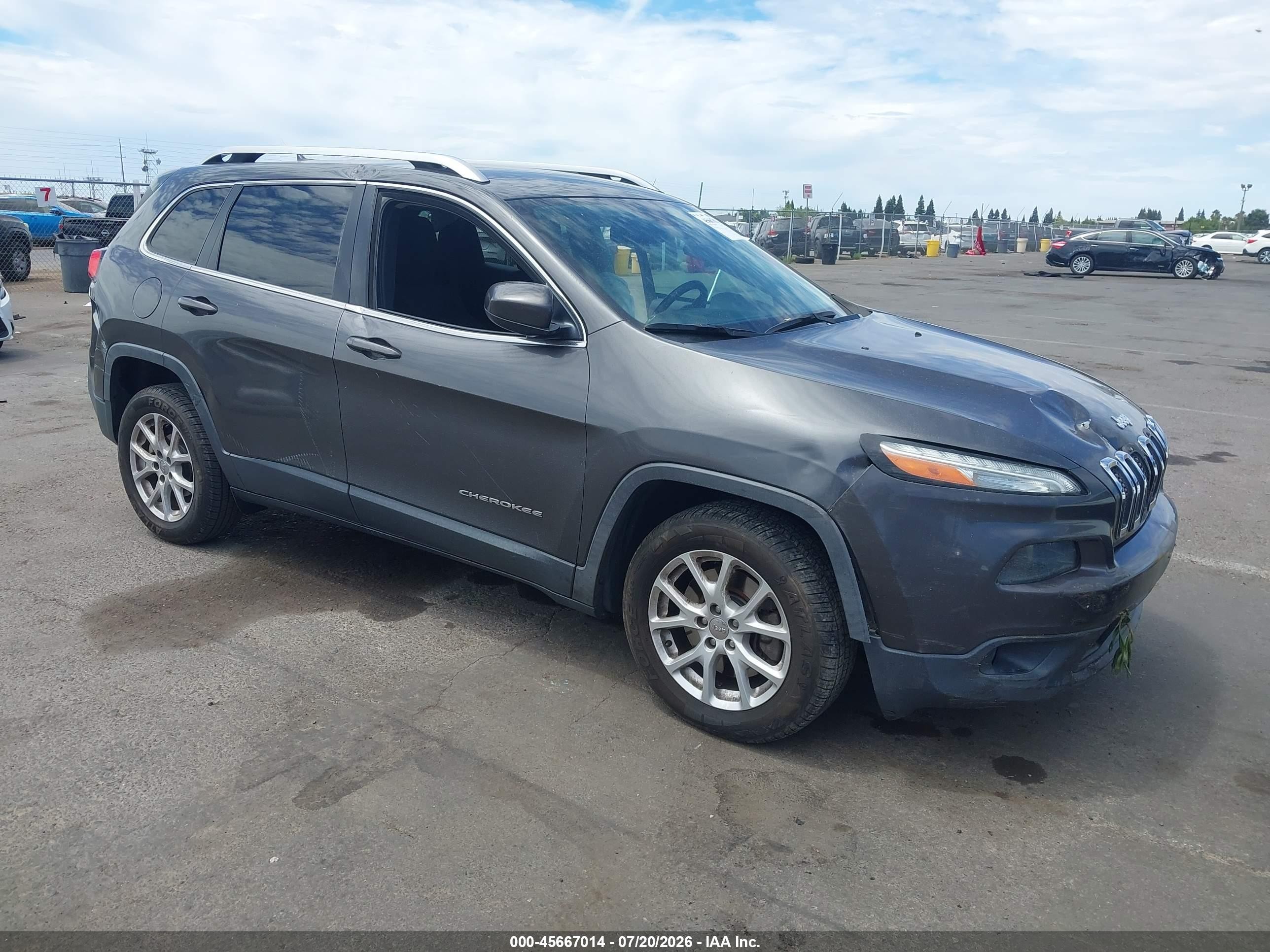 2015 Jeep Cherokee Latitude Серый vin: 1C4PJLCB8FW706214