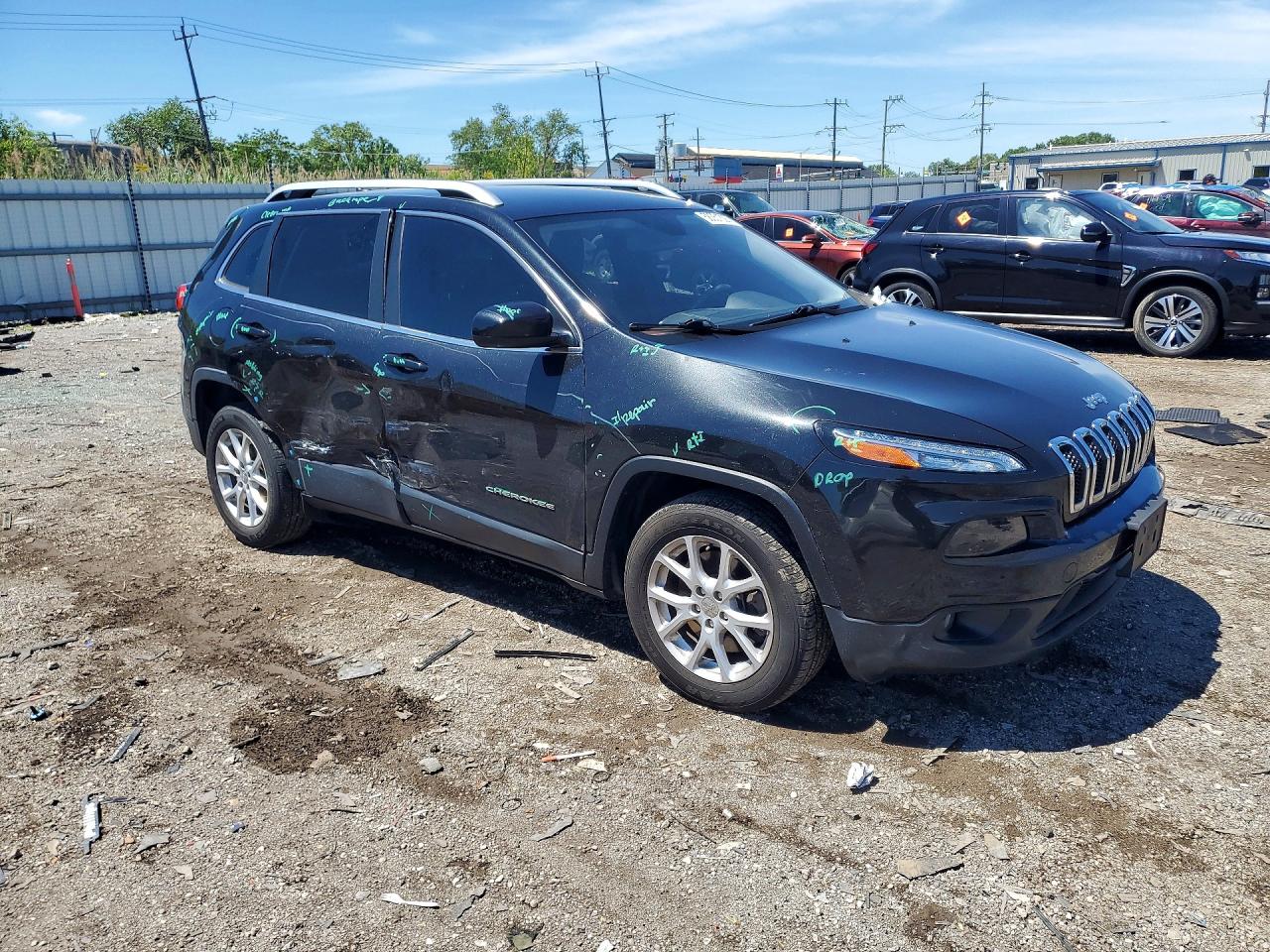 2015 Jeep Cherokee Latitude Black vin: 1C4PJLCB9FW712071