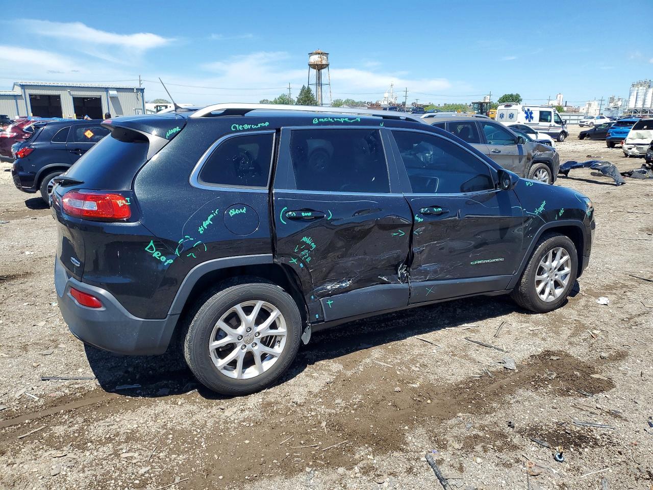 2015 Jeep Cherokee Latitude Black vin: 1C4PJLCB9FW712071