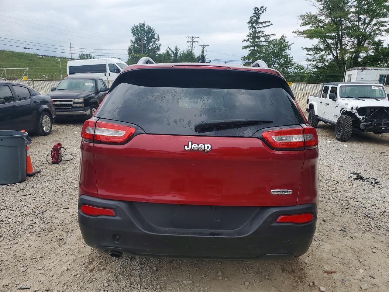 2014 Jeep Cherokee Latitude Red vin: 1C4PJLCBXEW249436