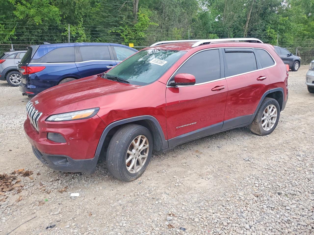 2014 Jeep Cherokee Latitude Red vin: 1C4PJLCBXEW249436