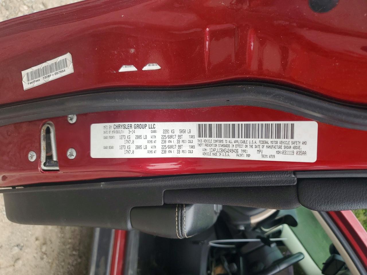 2014 Jeep Cherokee Latitude Red vin: 1C4PJLCBXEW249436