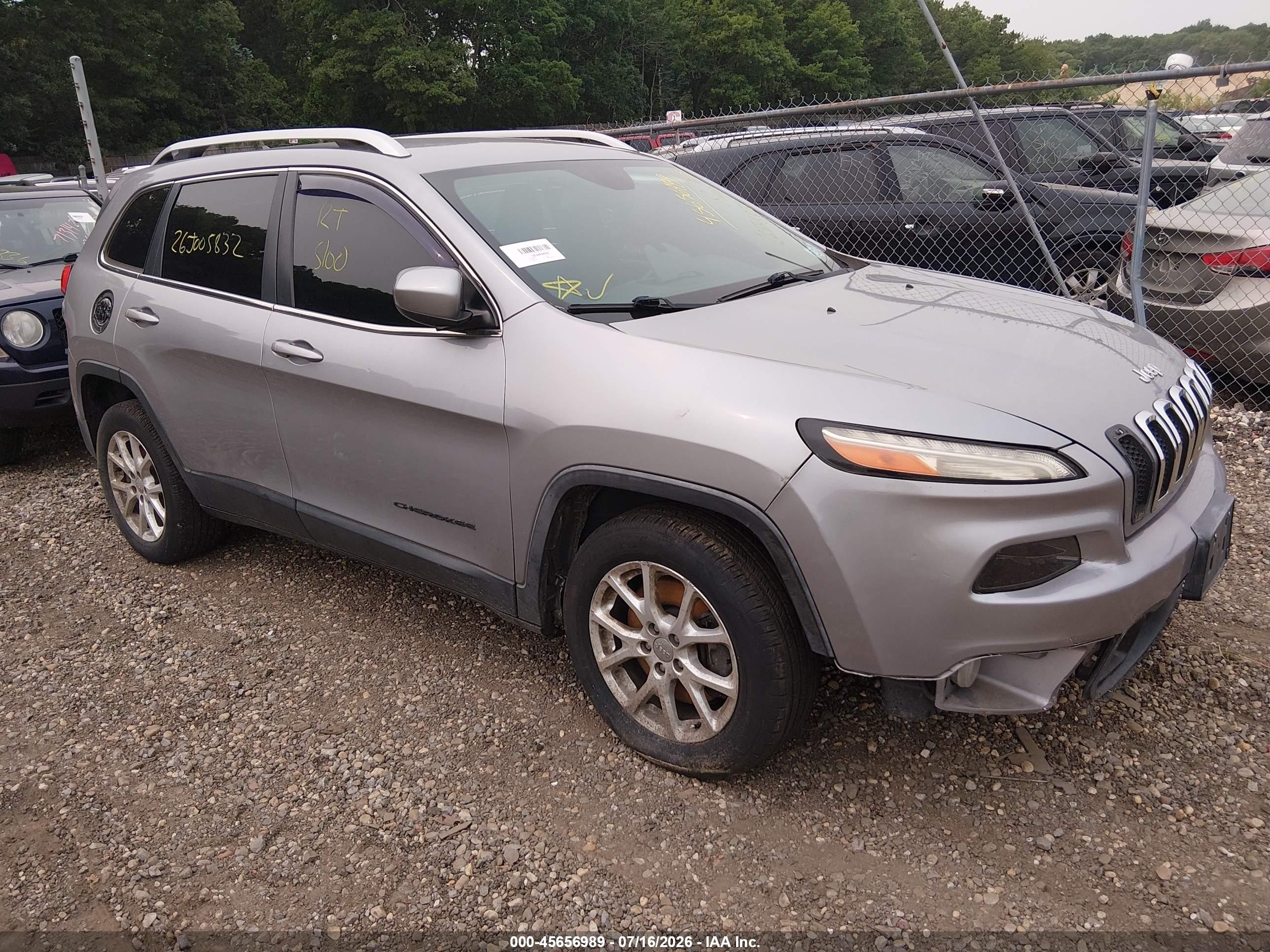 2014 Jeep Cherokee Latitude Gray vin: 1C4PJLCS0EW103157