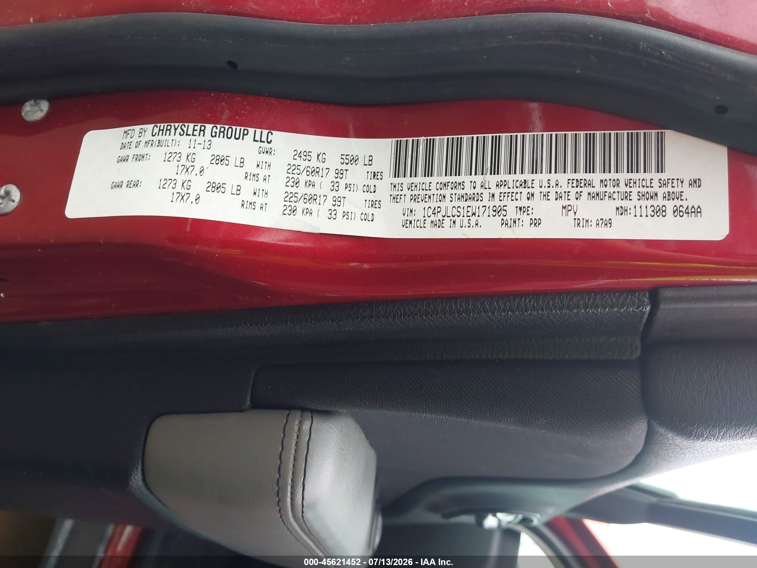 2014 Jeep Cherokee Latitude Красный vin: 1C4PJLCS1EW171905