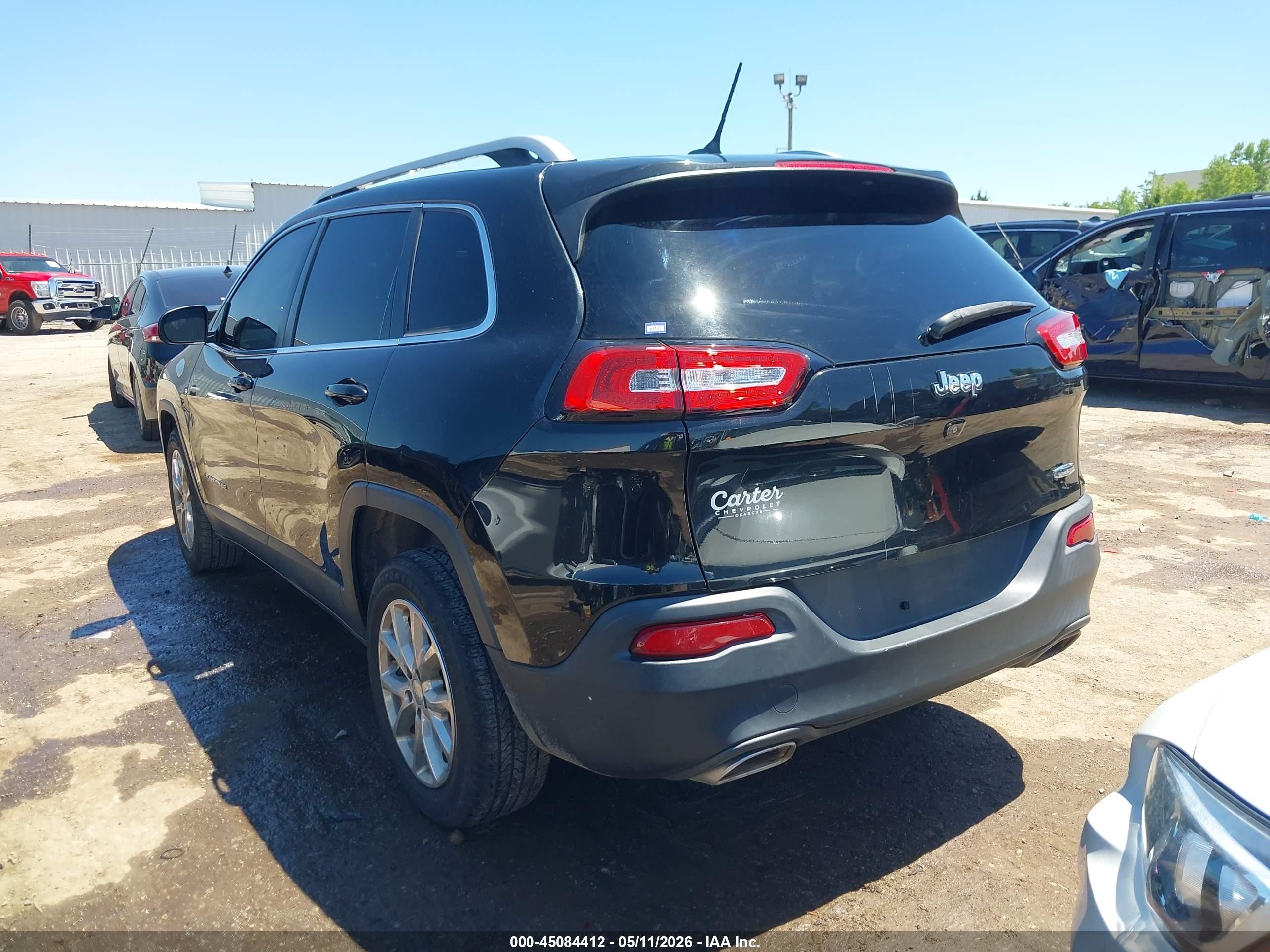 2015 Jeep Cherokee Latitude Black vin: 1C4PJLCS2FW706631