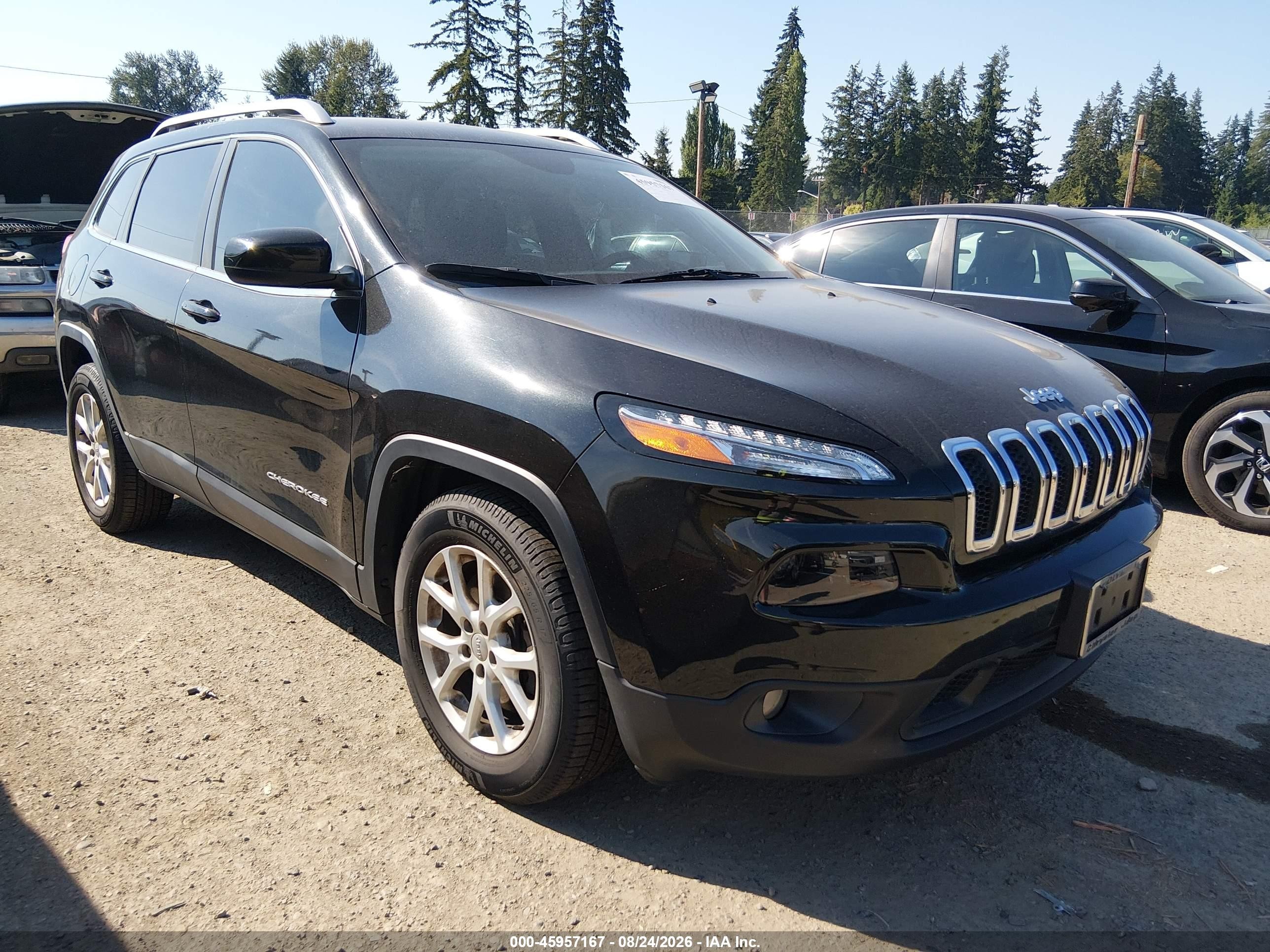 2014 Jeep Cherokee Latitude Black vin: 1C4PJLCS4EW202726