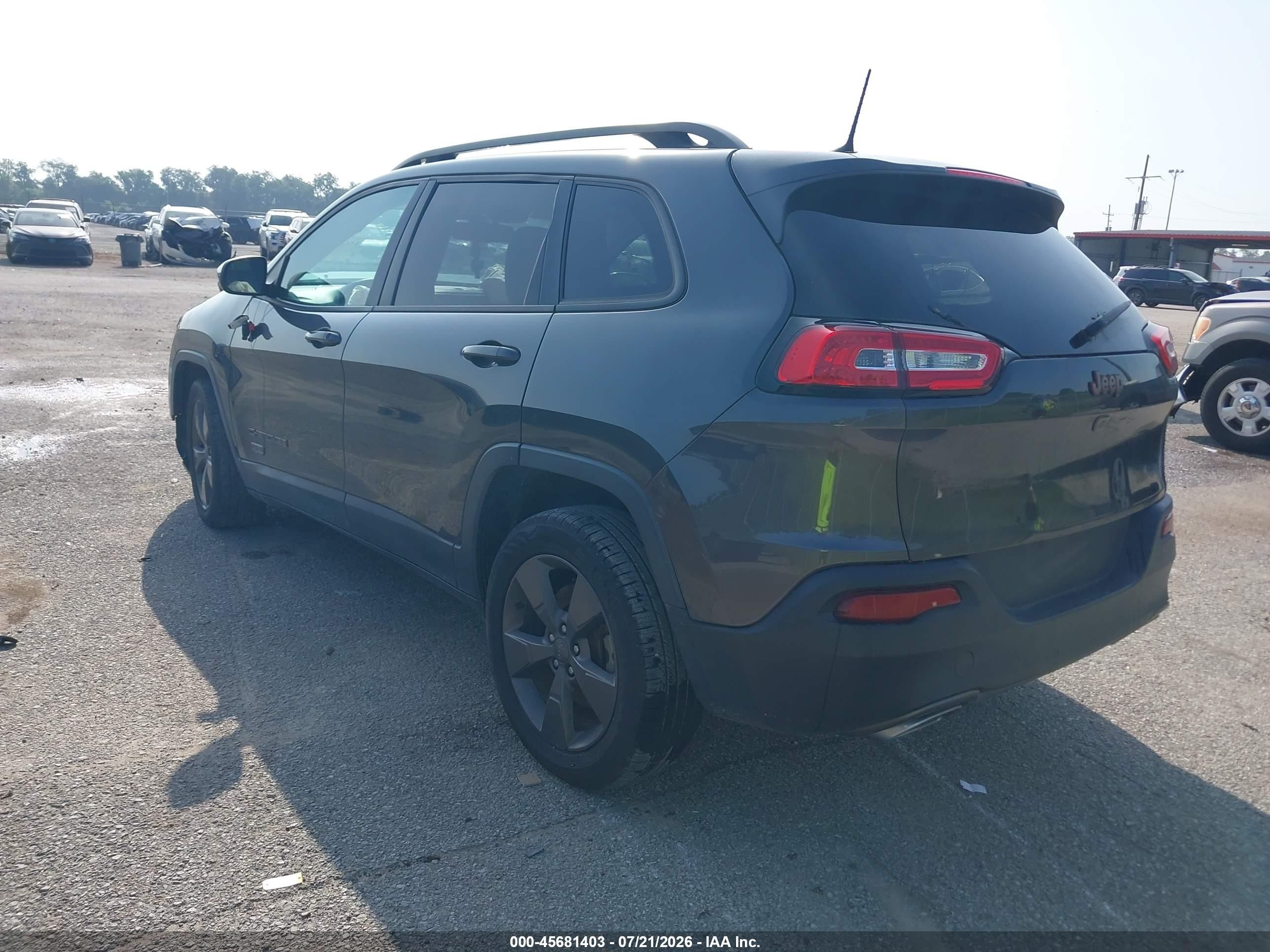 2016 Jeep Cherokee 75th Anniversary Gray vin: 1C4PJLCS4GW274433