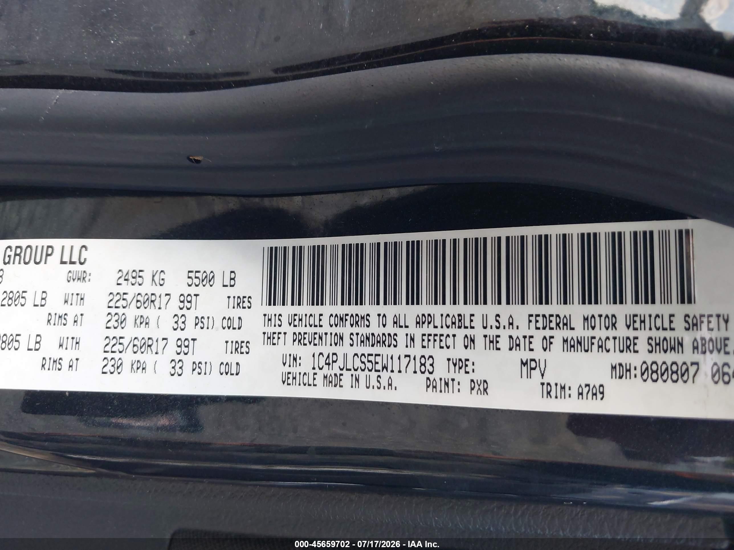 2014 Jeep Cherokee Latitude Черный vin: 1C4PJLCS5EW117183