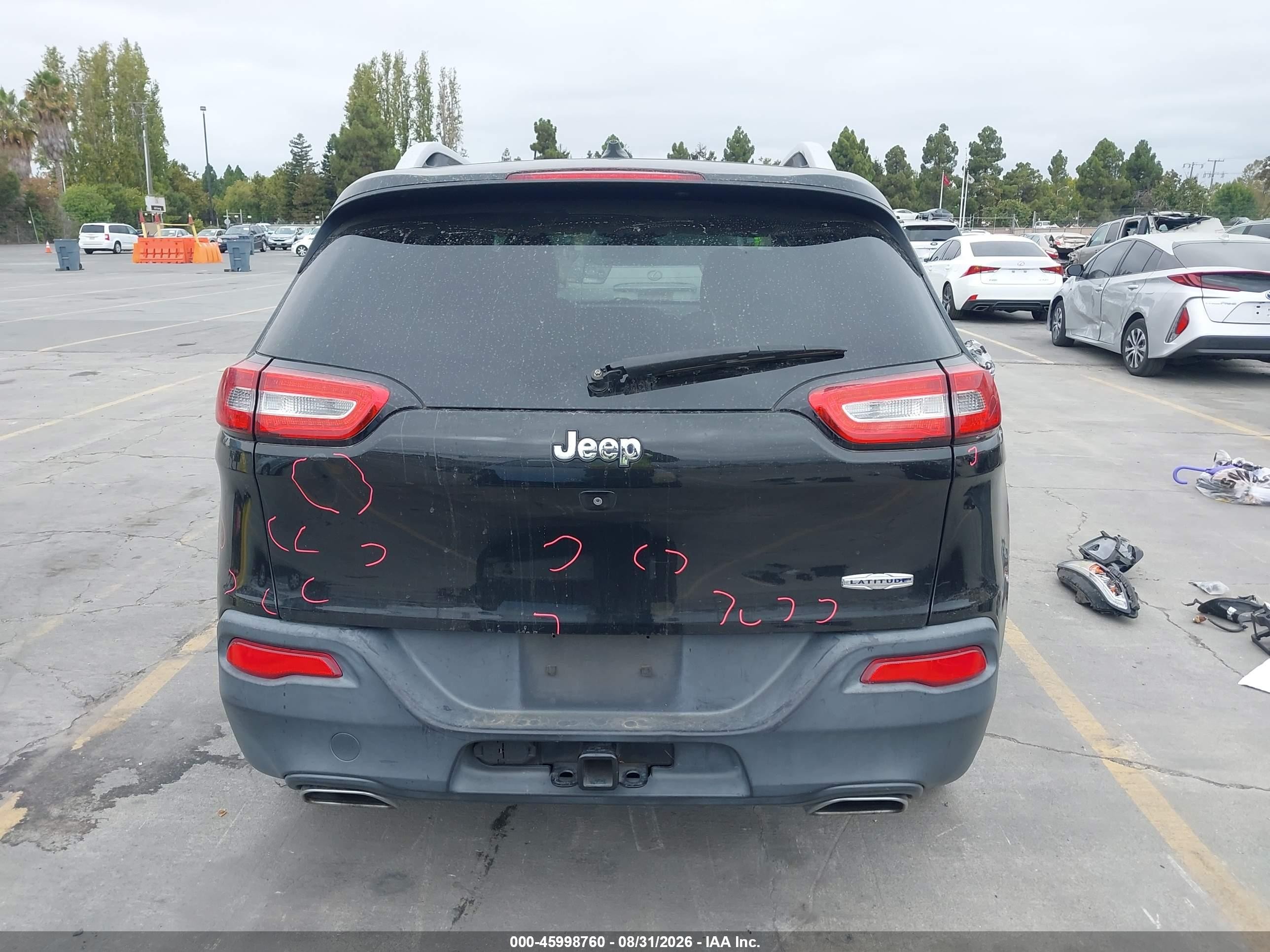 2015 Jeep Cherokee Latitude Black vin: 1C4PJLCS6FW505976