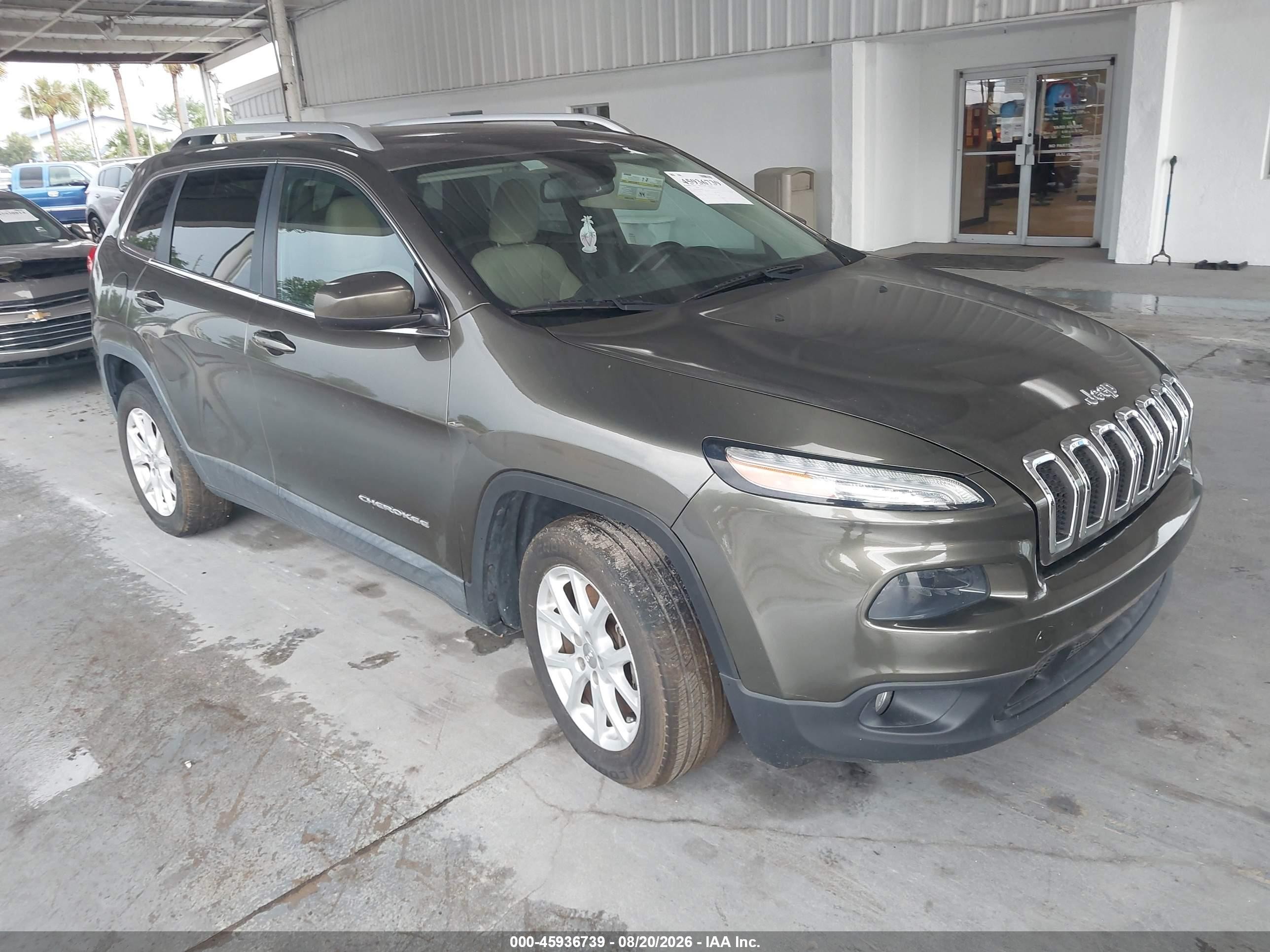2015 Jeep Cherokee Latitude Зеленый vin: 1C4PJLCS7FW596661