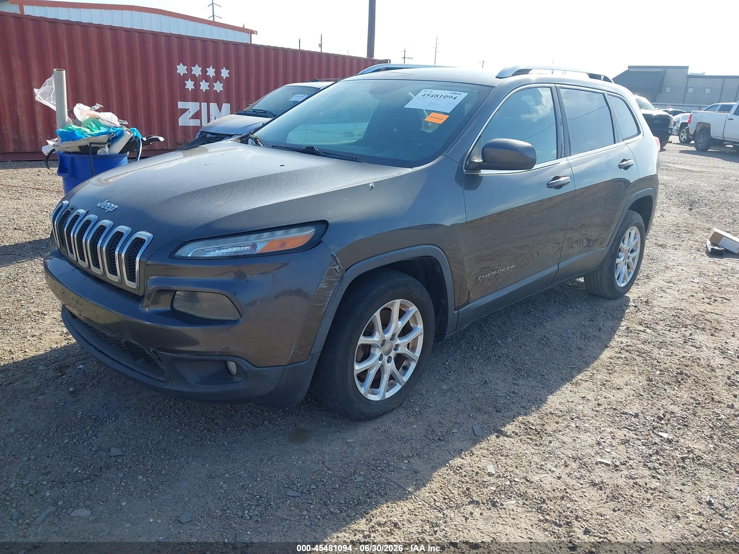 2015 Jeep Cherokee Latitude Gray vin: 1C4PJLCS8FW701224