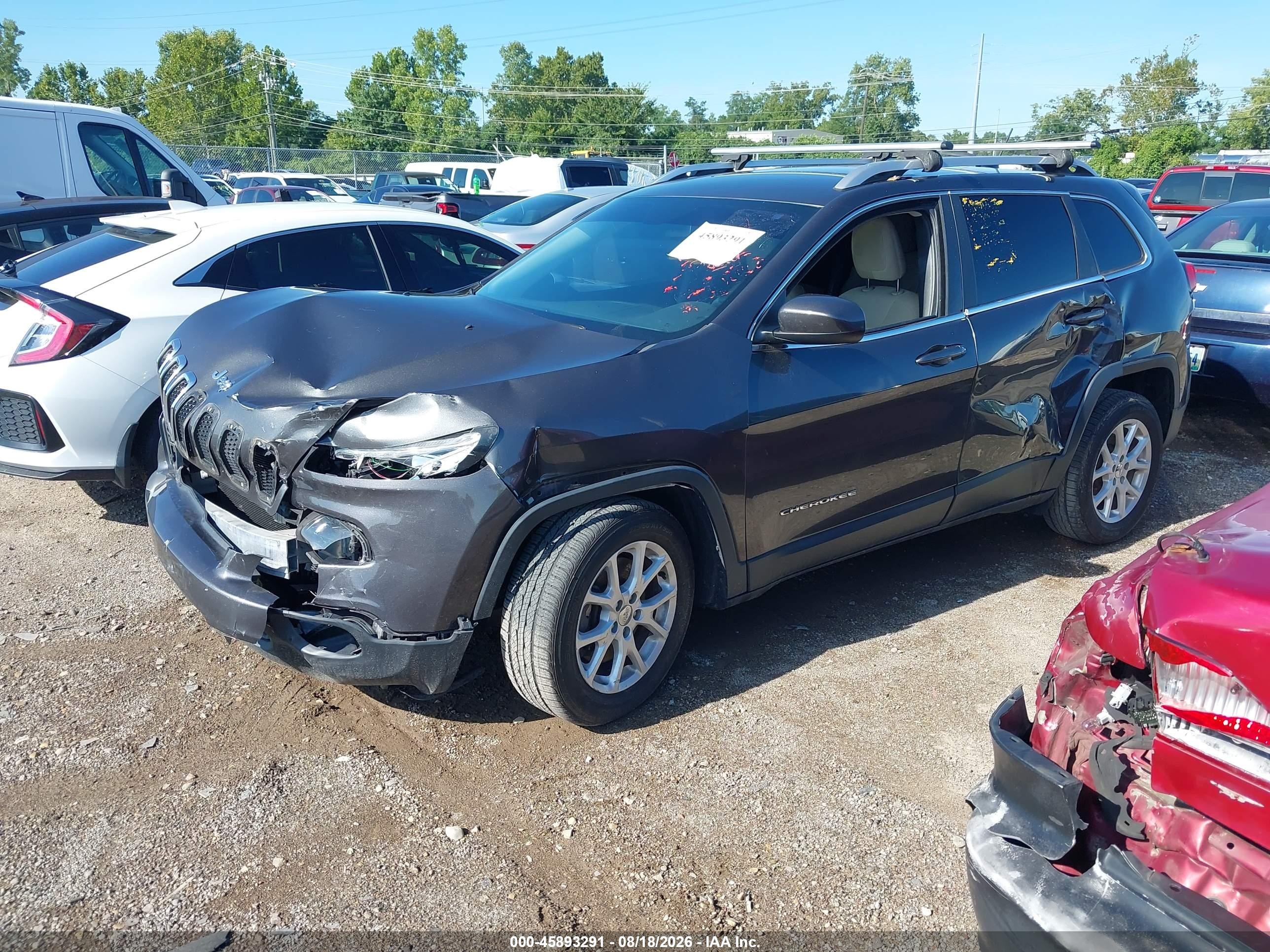 2015 Jeep Cherokee Latitude Gray vin: 1C4PJLCSXFW701158