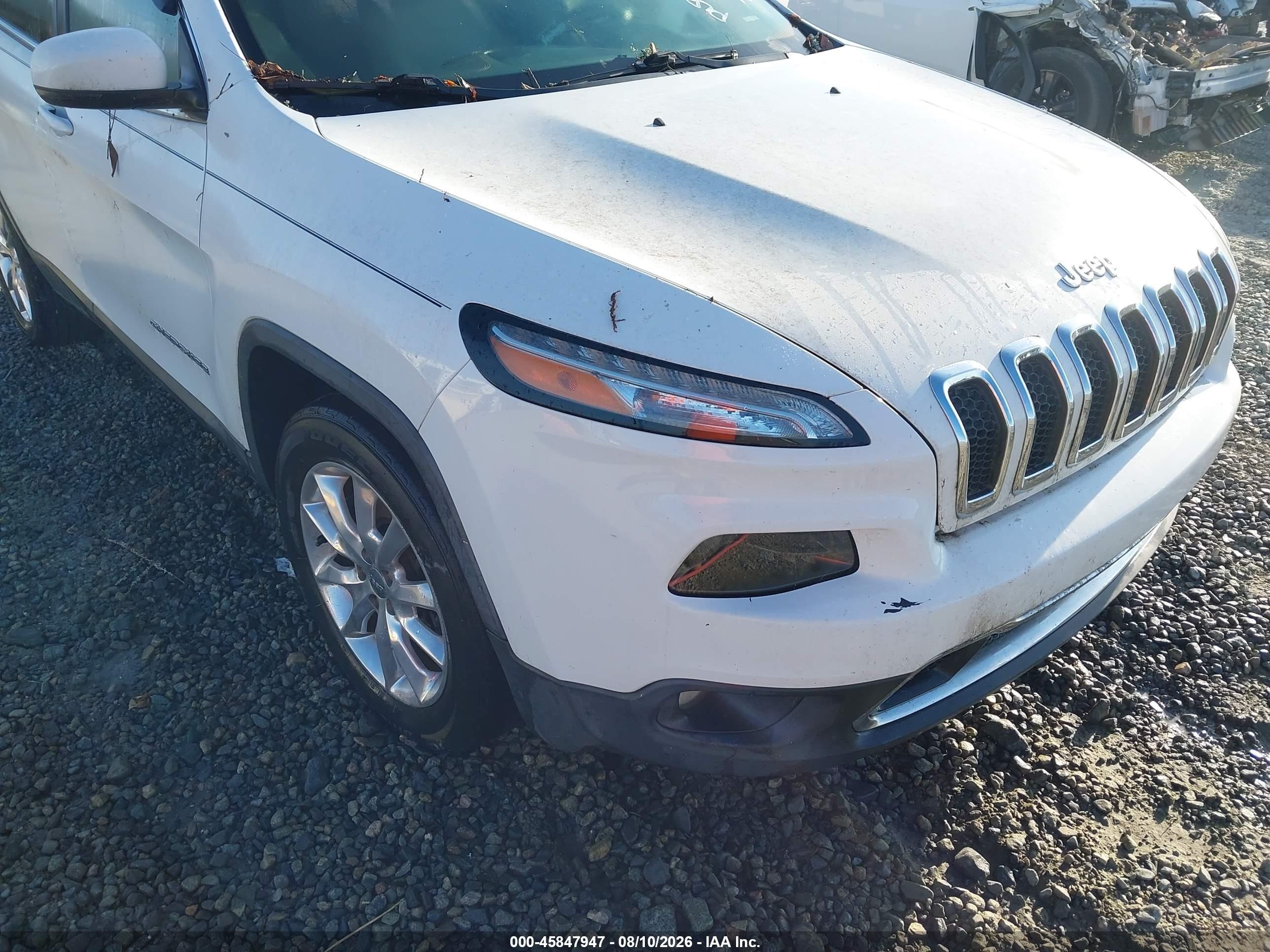 2015 Jeep Cherokee Limited White vin: 1C4PJLDB0FW701796