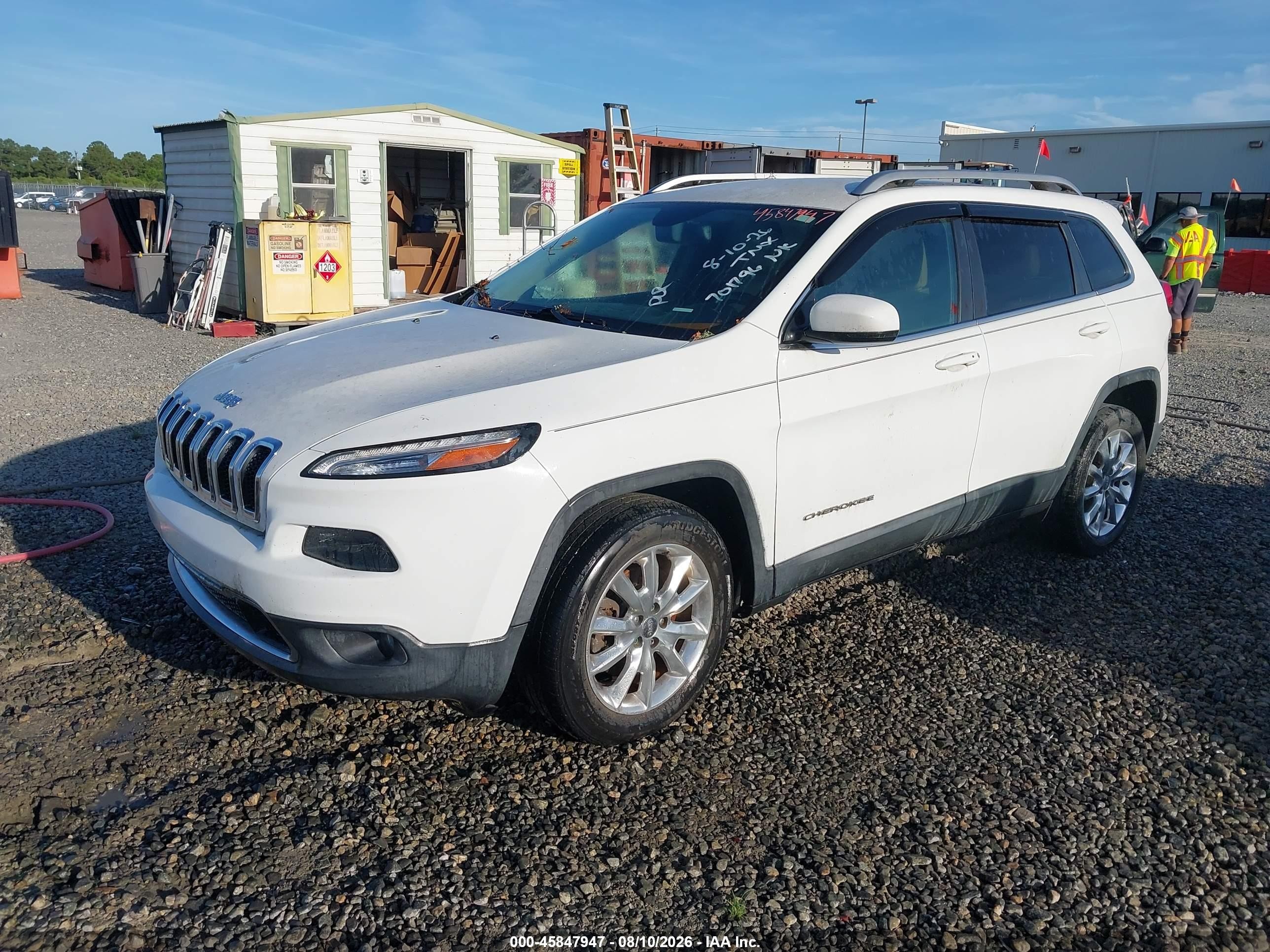 2015 Jeep Cherokee Limited White vin: 1C4PJLDB0FW701796
