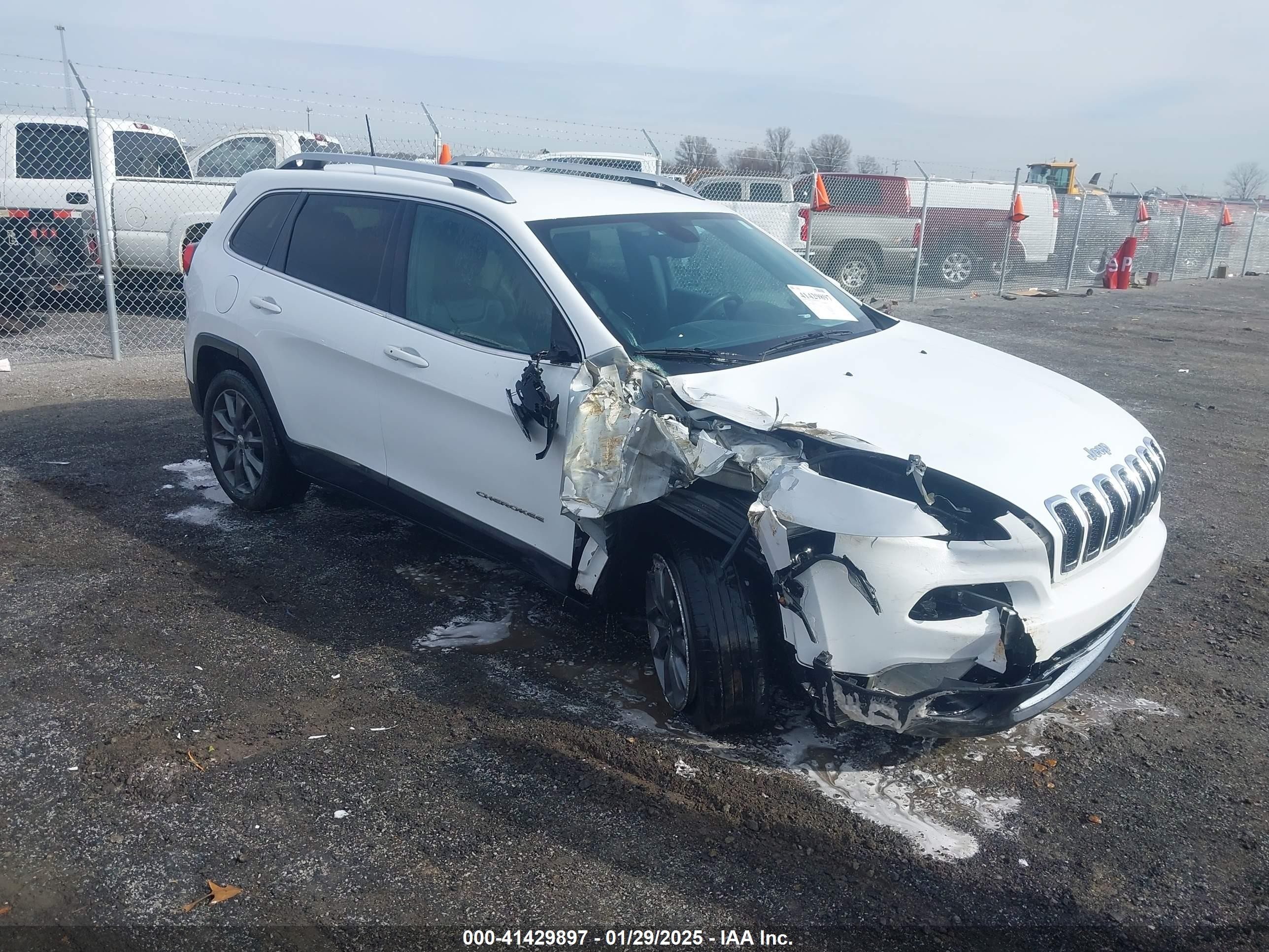2017 Jeep Cherokee Limited Fwd White vin: 1C4PJLDB0HW516439