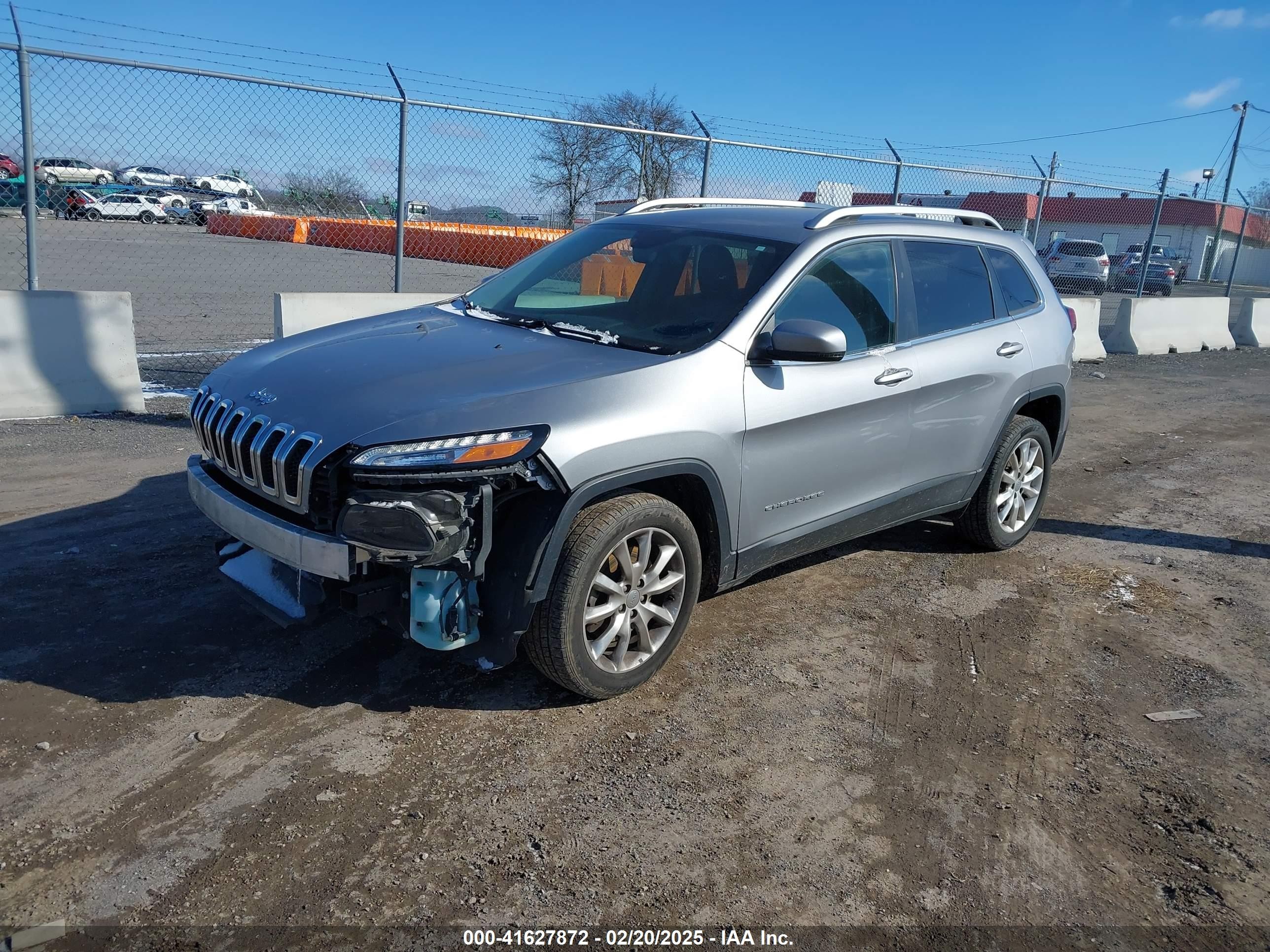 2017 Jeep Cherokee Limited Fwd Серый vin: 1C4PJLDB0HW539669