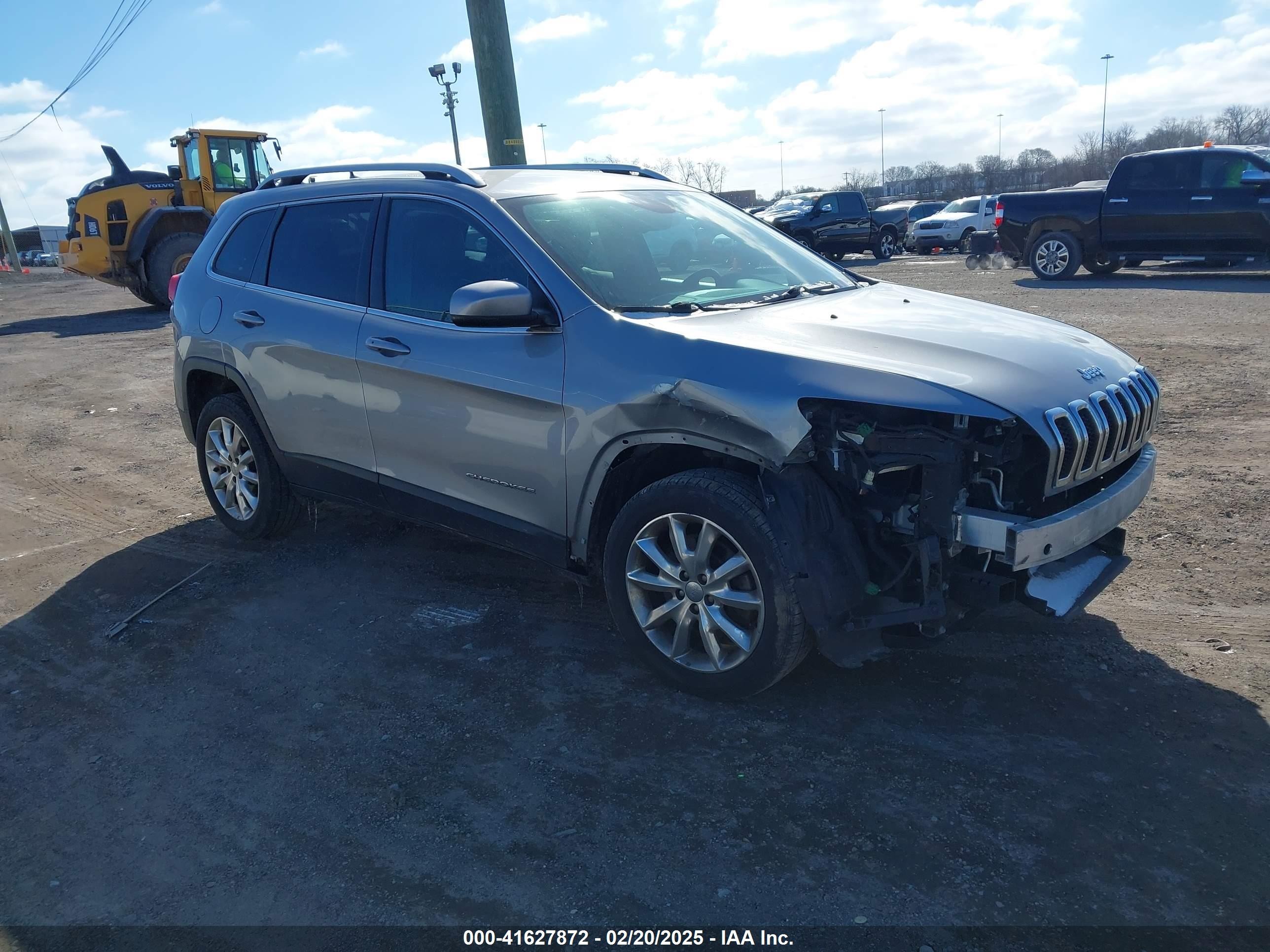 2017 Jeep Cherokee Limited Fwd Серый vin: 1C4PJLDB0HW539669