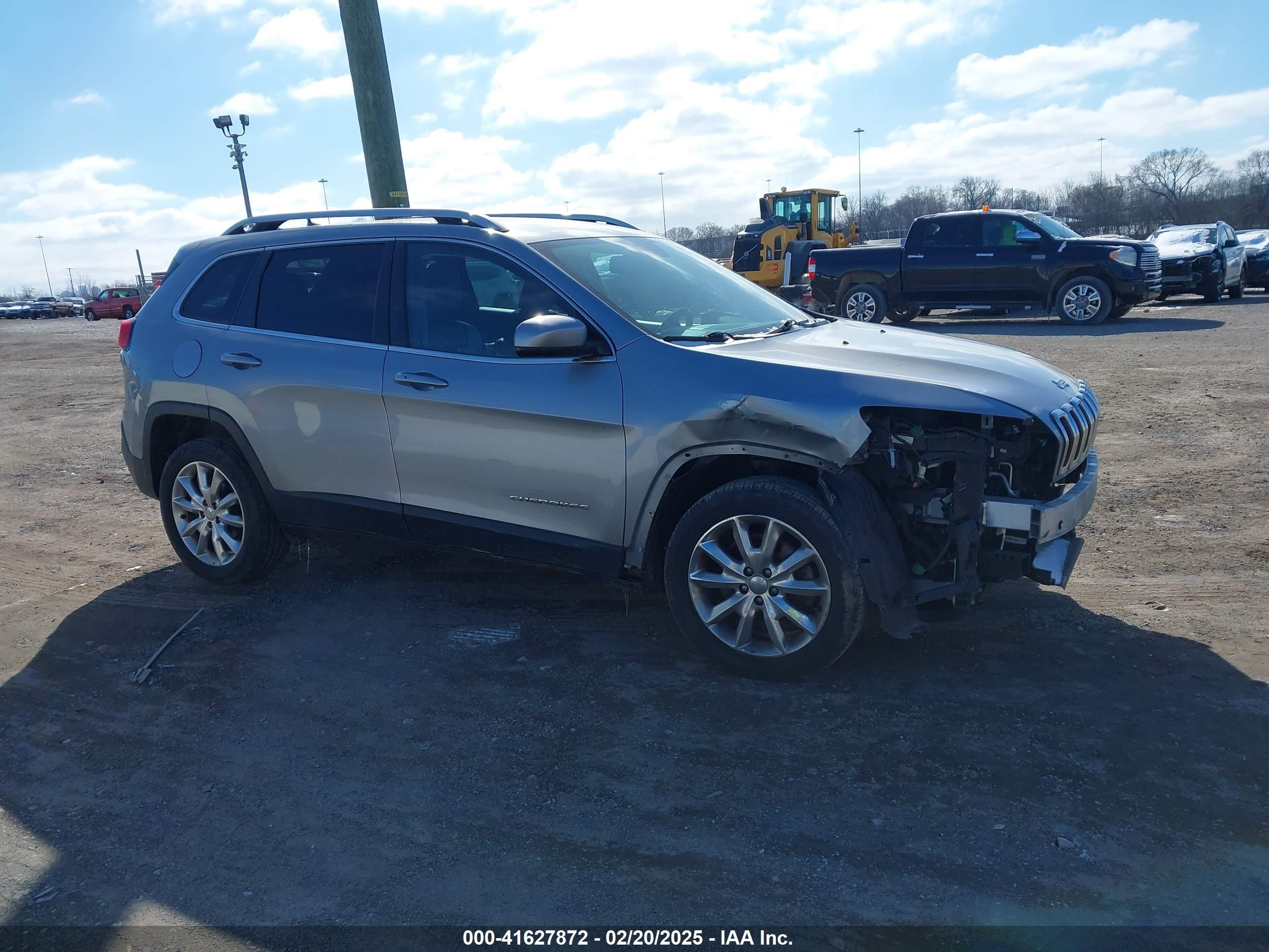 2017 Jeep Cherokee Limited Fwd Серый vin: 1C4PJLDB0HW539669