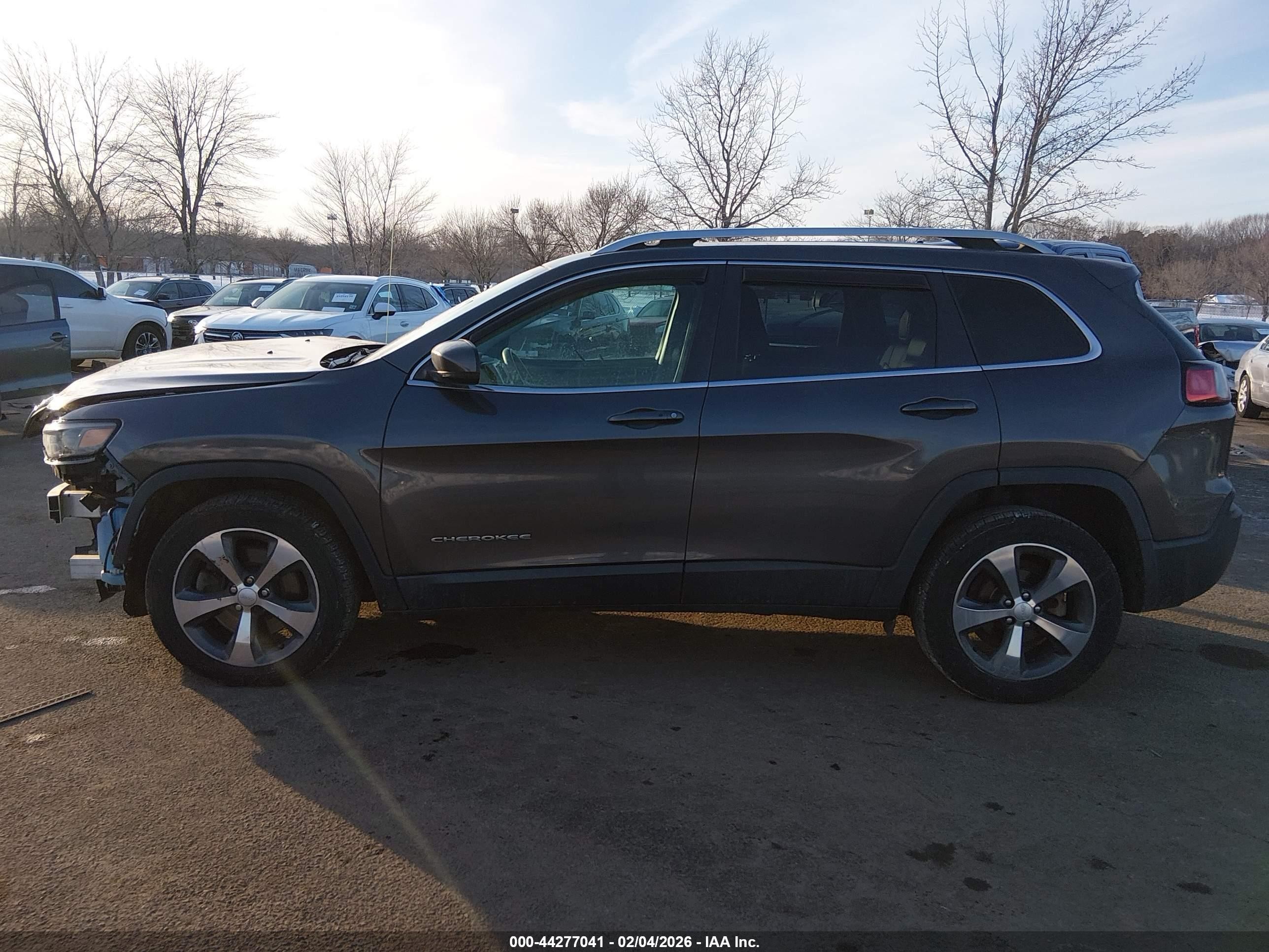 2019 Jeep Cherokee Limited Fwd Серый vin: 1C4PJLDB0KD346263