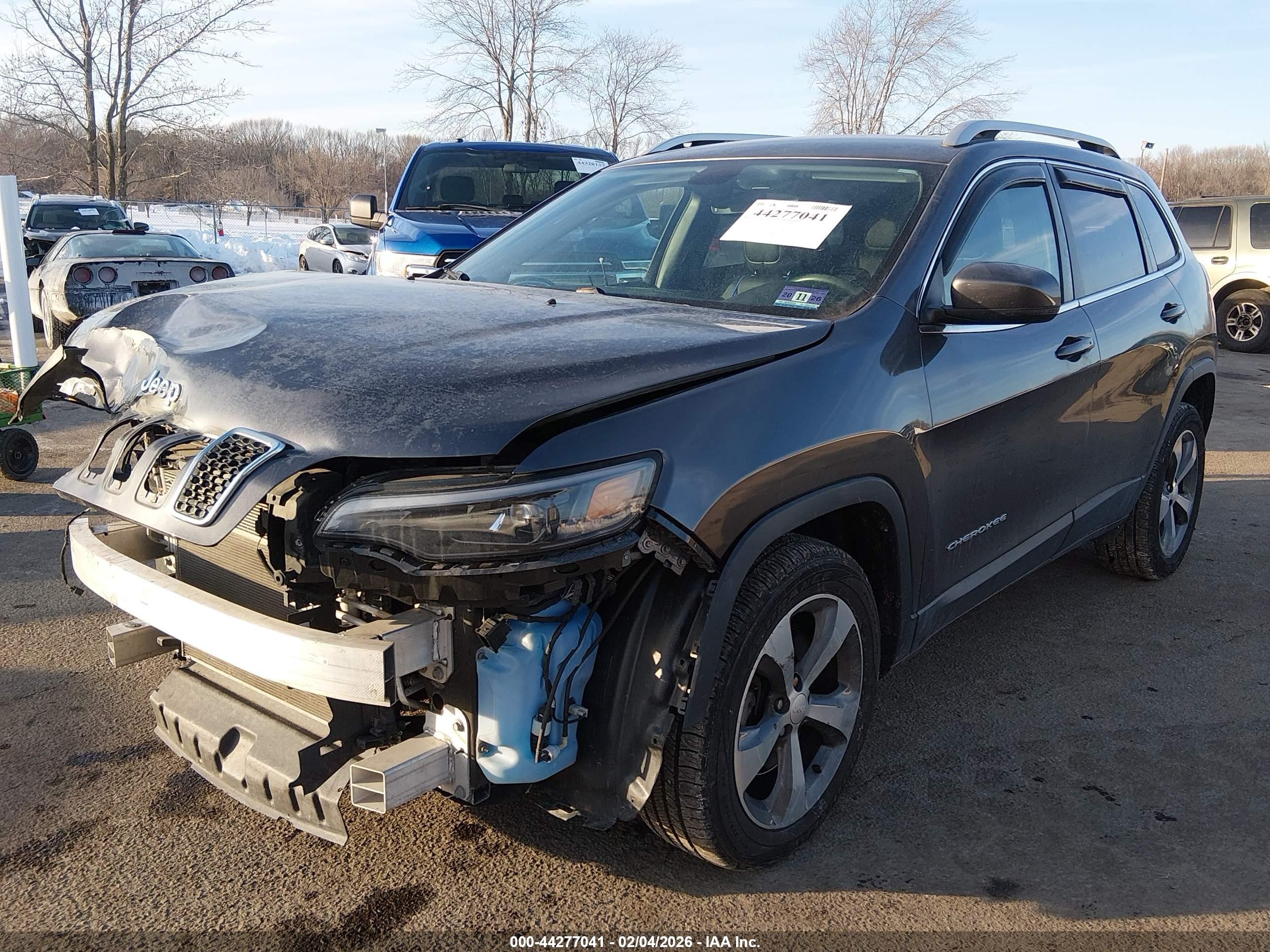 2019 Jeep Cherokee Limited Fwd Серый vin: 1C4PJLDB0KD346263