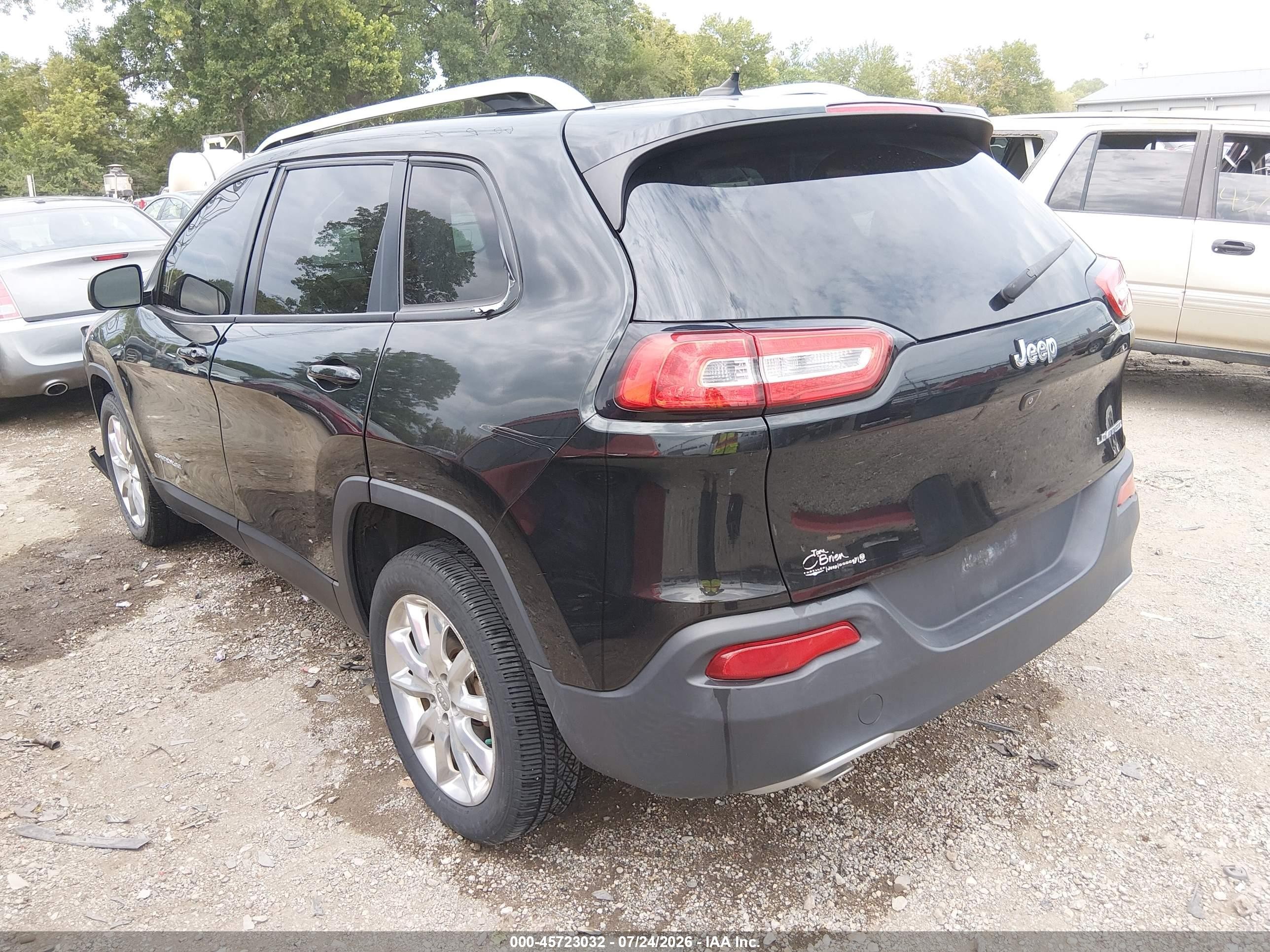 2014 Jeep Cherokee Limited Black vin: 1C4PJLDB1EW279262