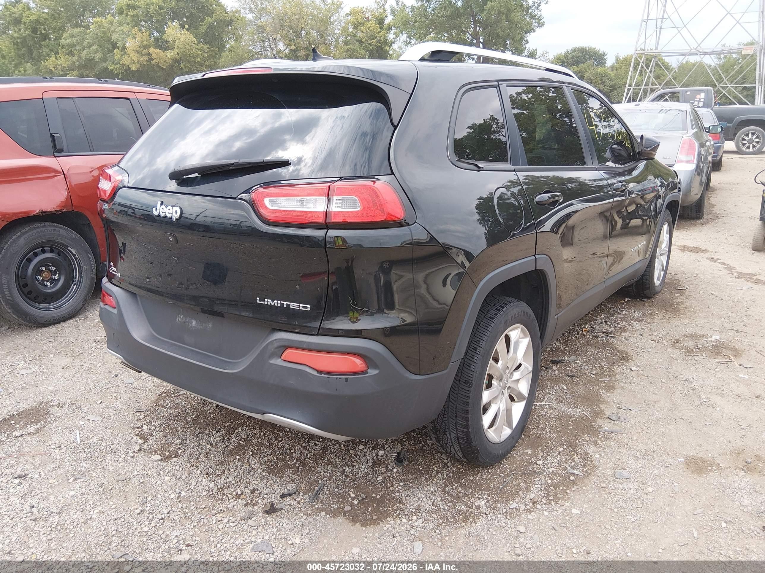 2014 Jeep Cherokee Limited Black vin: 1C4PJLDB1EW279262