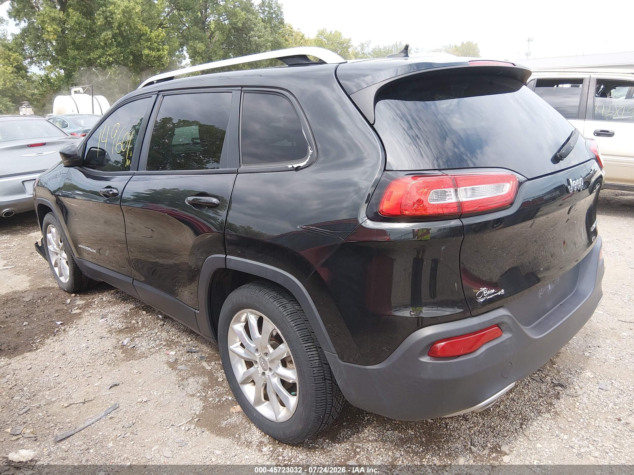 2014 Jeep Cherokee Limited Black vin: 1C4PJLDB1EW279262