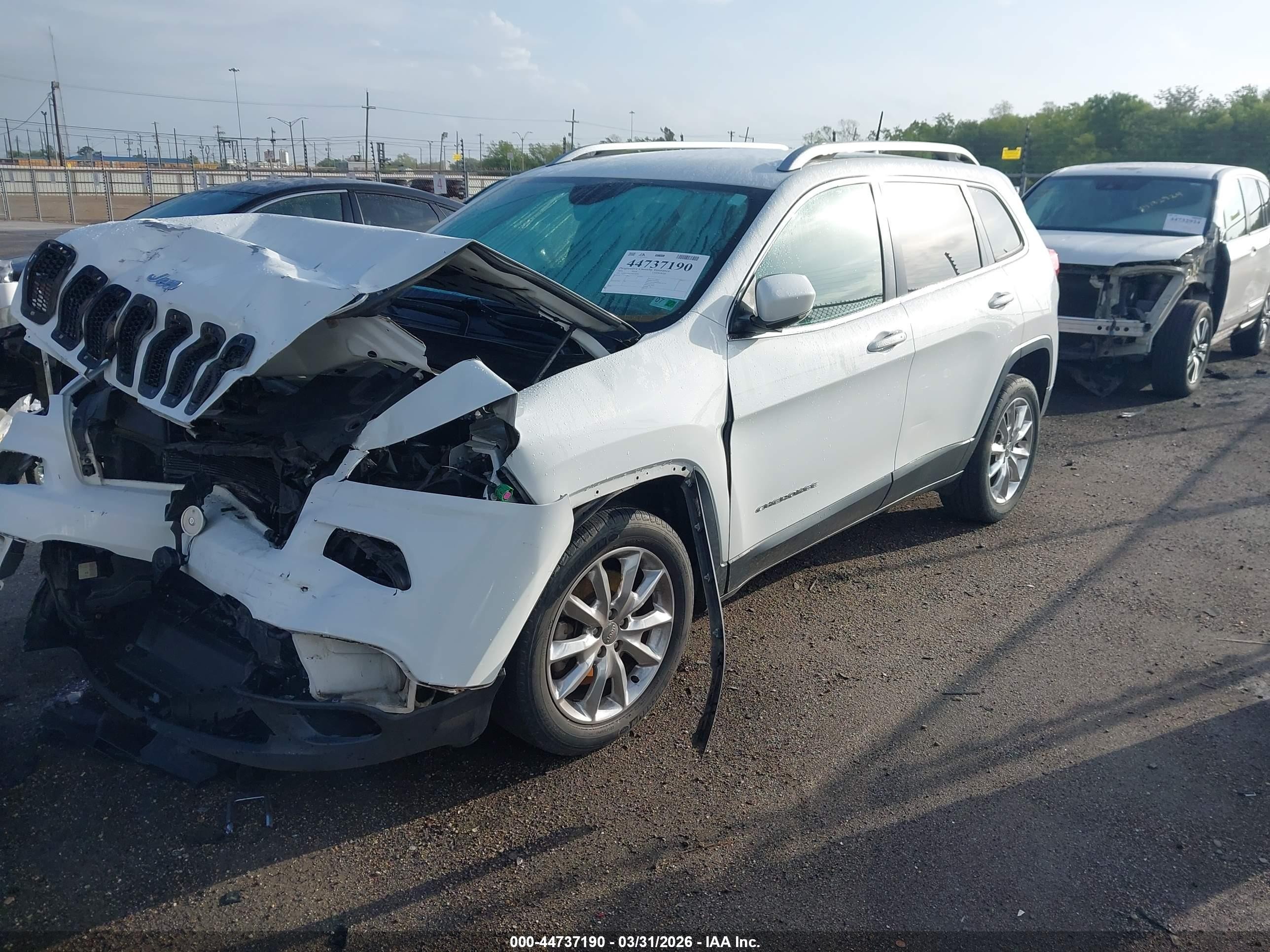 2016 Jeep Cherokee Limited Белый vin: 1C4PJLDB1GW158590