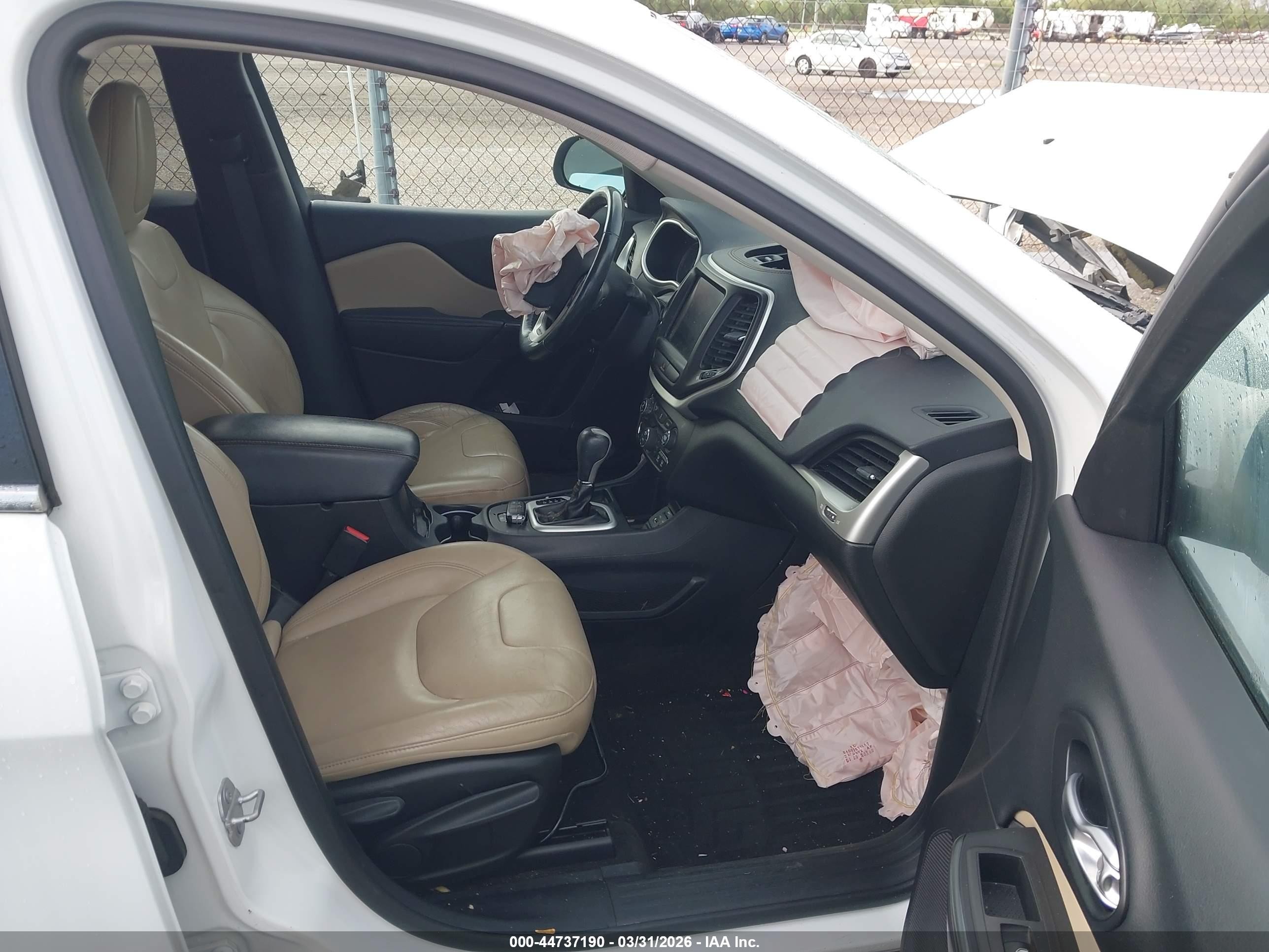 2016 Jeep Cherokee Limited Белый vin: 1C4PJLDB1GW158590