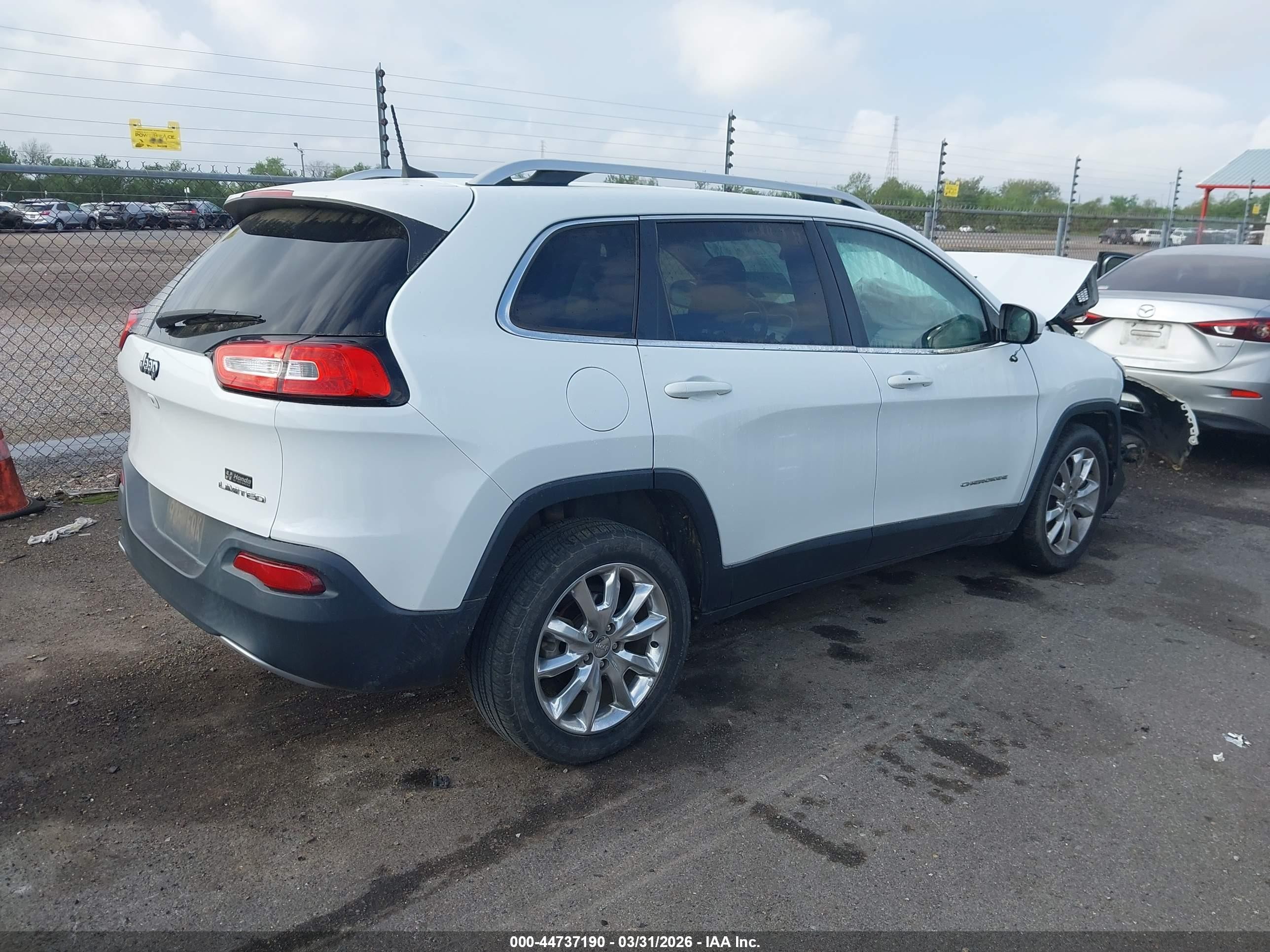 2016 Jeep Cherokee Limited Белый vin: 1C4PJLDB1GW158590