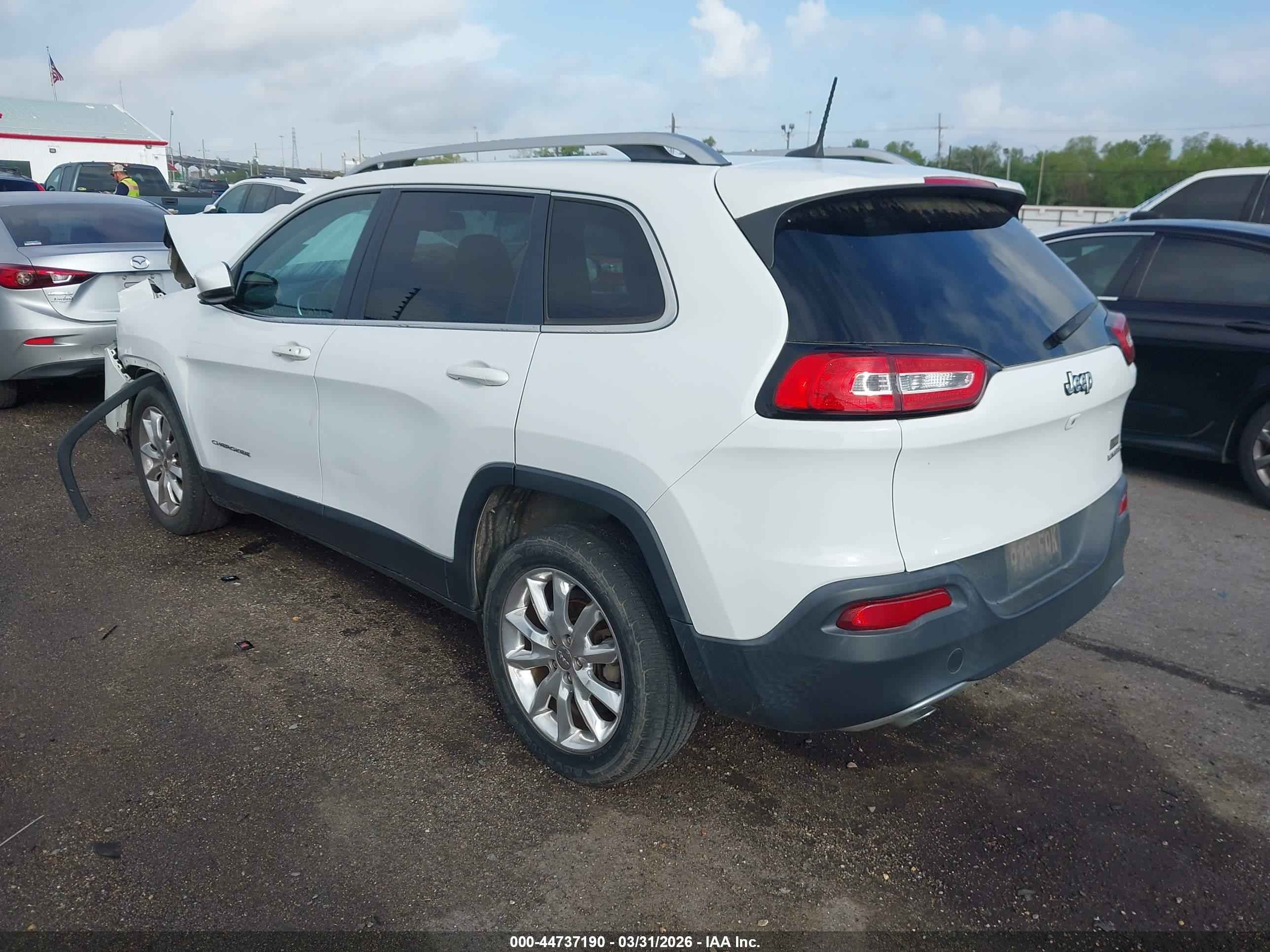 2016 Jeep Cherokee Limited Белый vin: 1C4PJLDB1GW158590