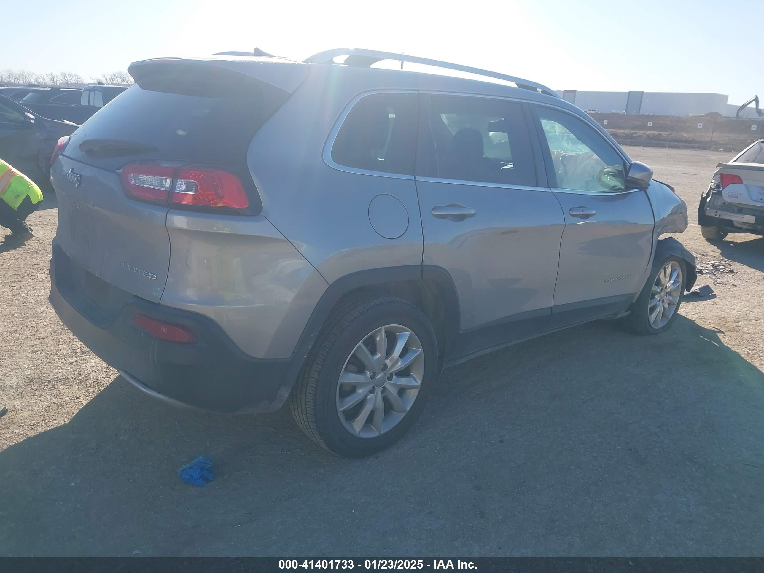 2017 Jeep Cherokee Limited Fwd Gray vin: 1C4PJLDB1HW517745