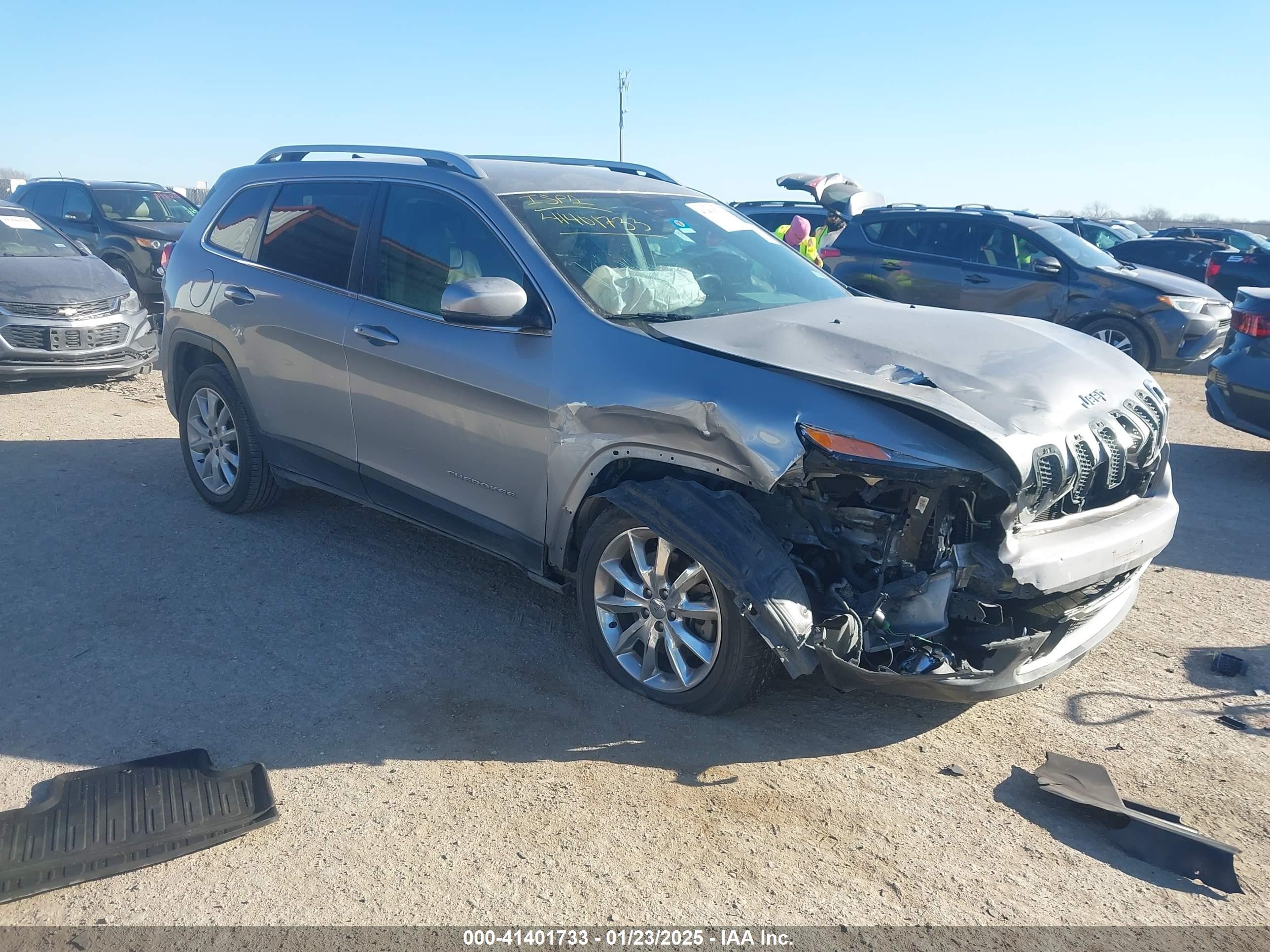 2017 Jeep Cherokee Limited Fwd Gray vin: 1C4PJLDB1HW517745