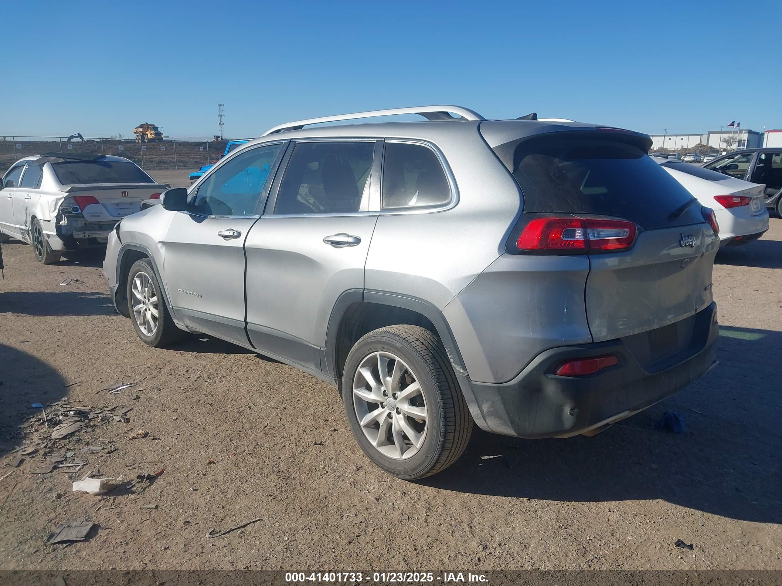 2017 Jeep Cherokee Limited Fwd Gray vin: 1C4PJLDB1HW517745