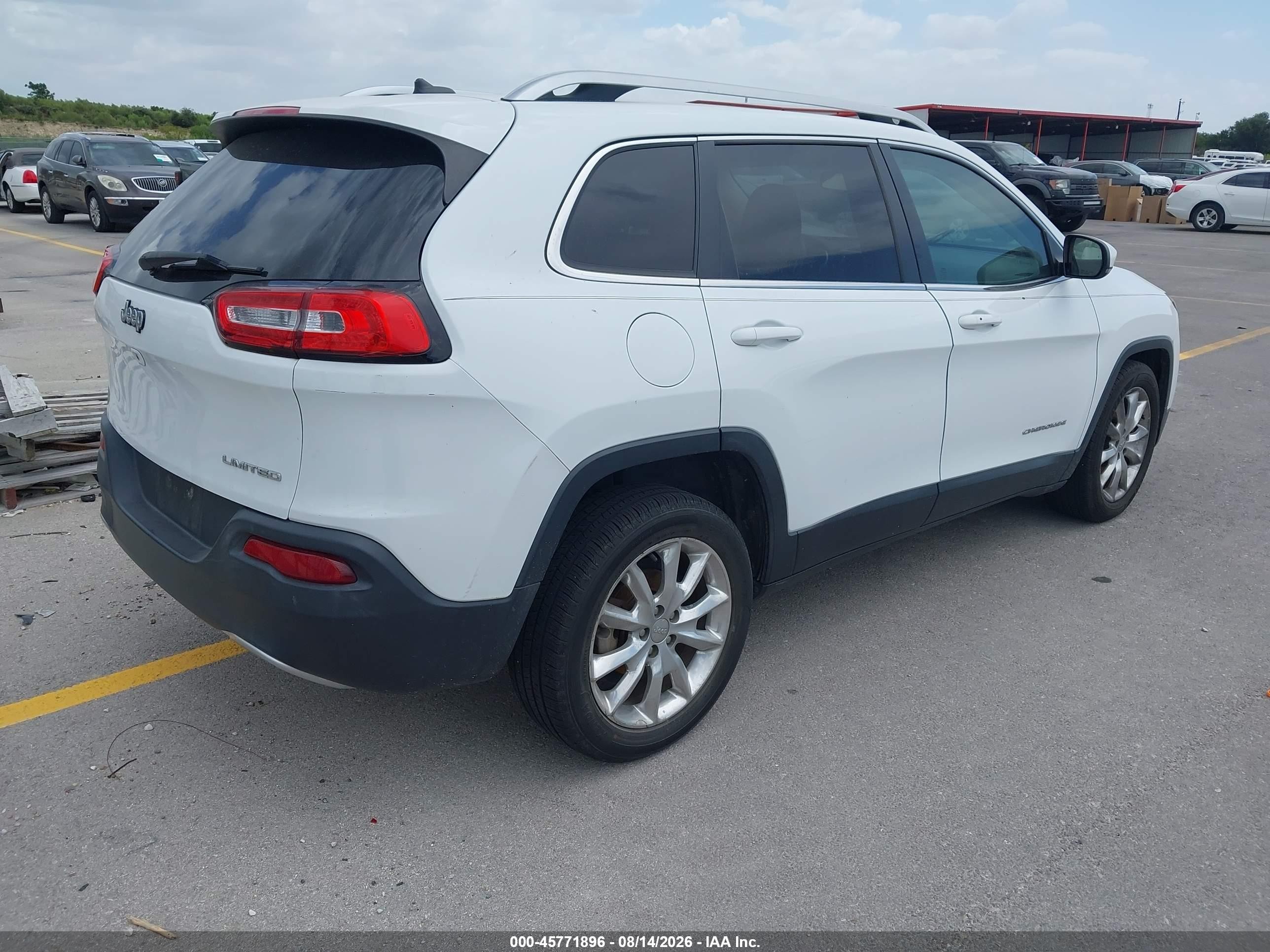 2014 Jeep Cherokee Limited White vin: 1C4PJLDB2EW199565