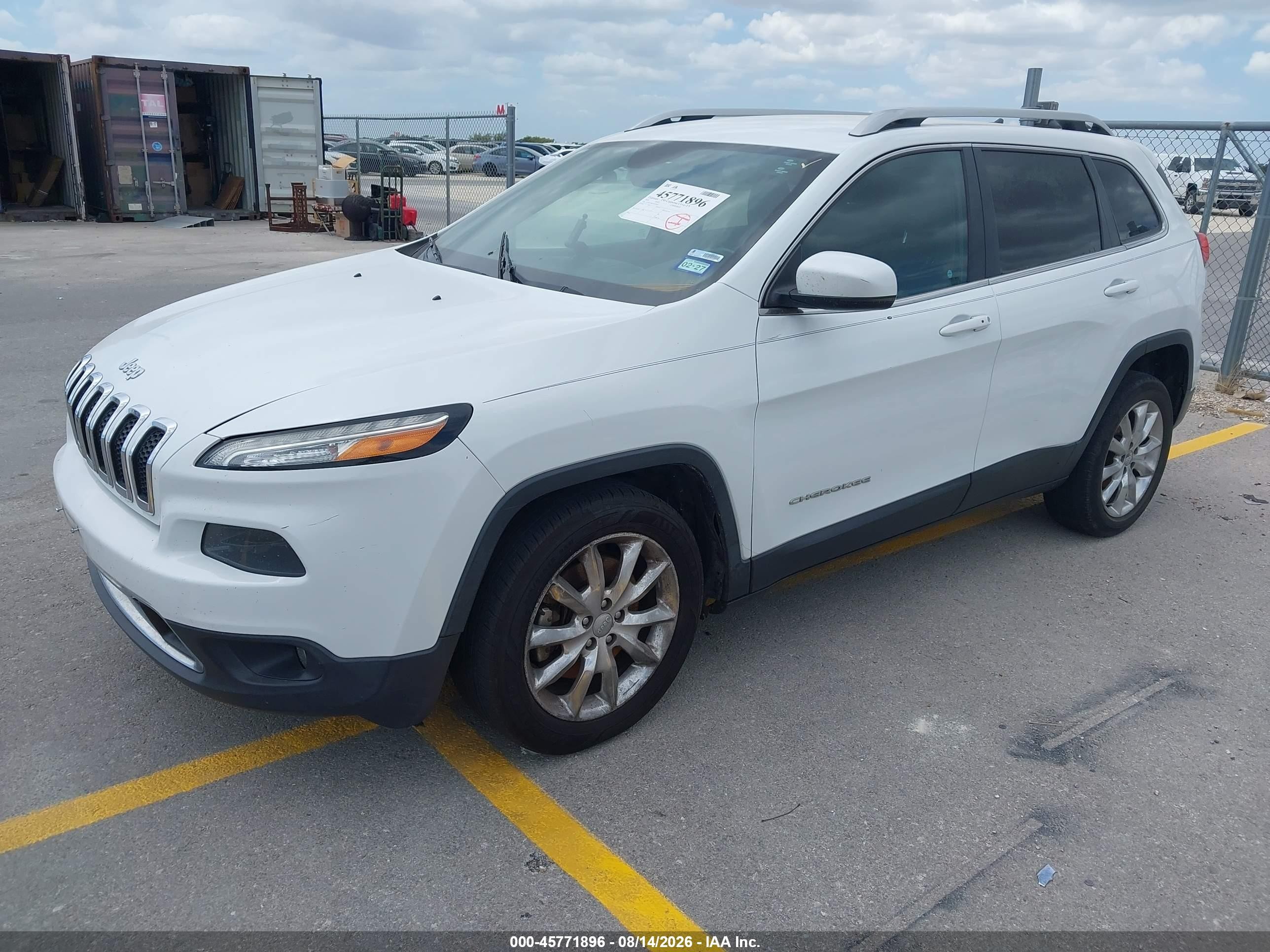 2014 Jeep Cherokee Limited White vin: 1C4PJLDB2EW199565
