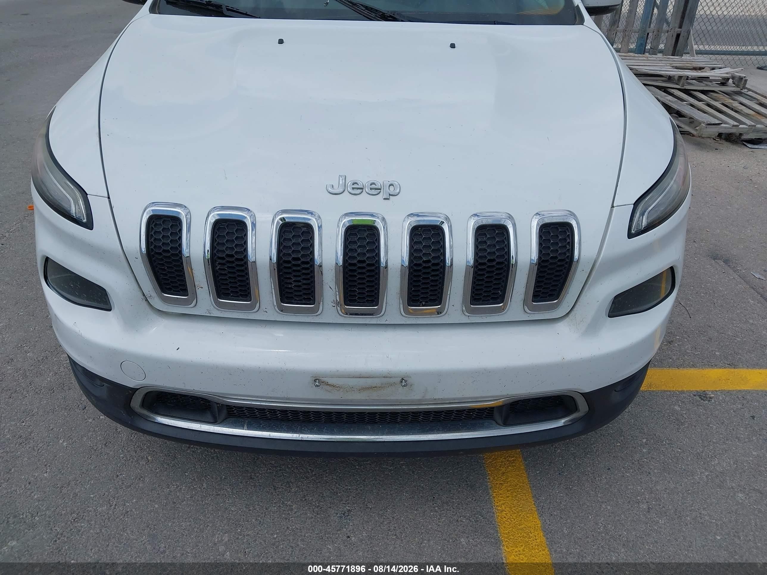 2014 Jeep Cherokee Limited White vin: 1C4PJLDB2EW199565