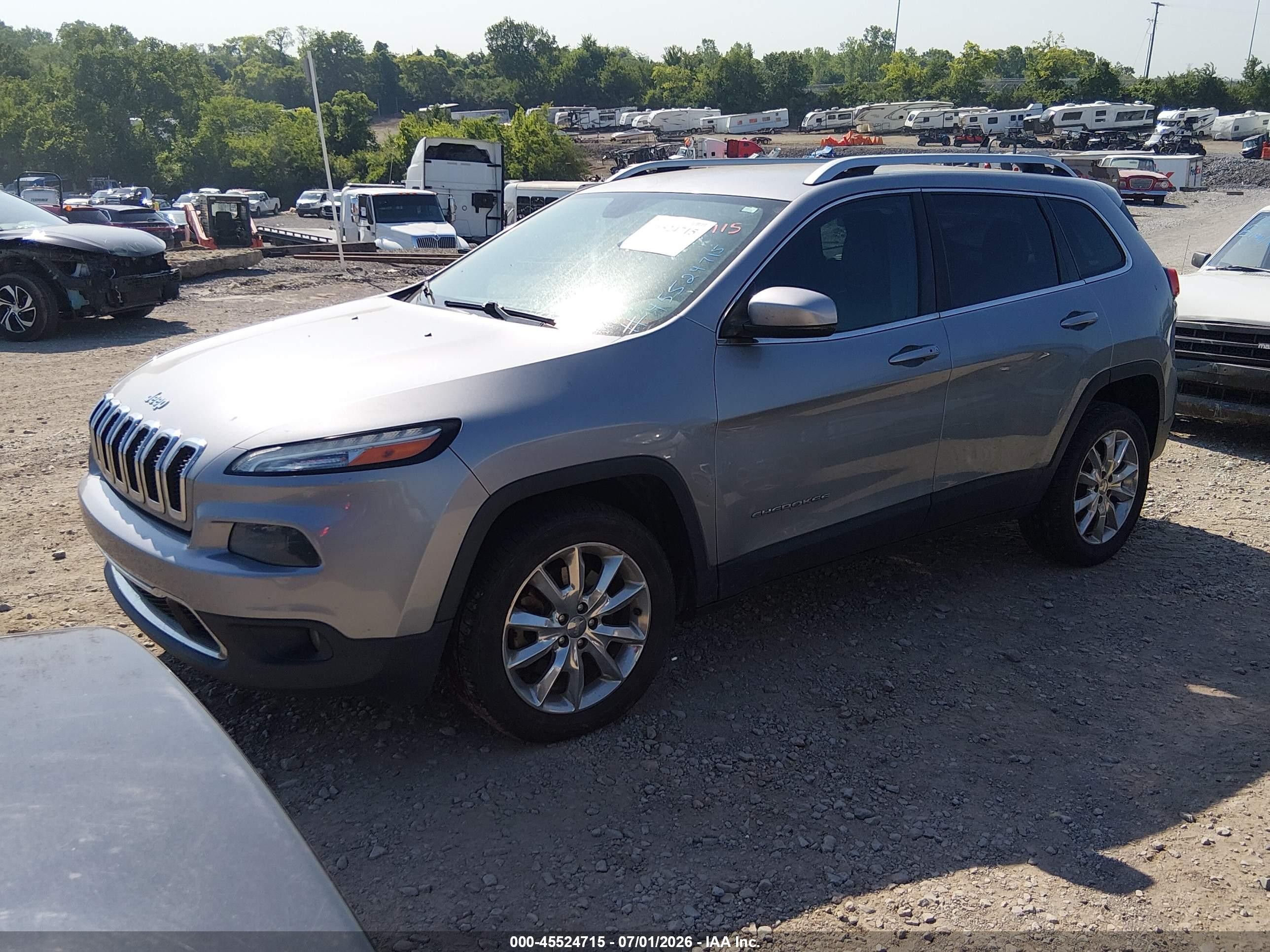2014 Jeep Cherokee Limited Silver vin: 1C4PJLDB2EW283207