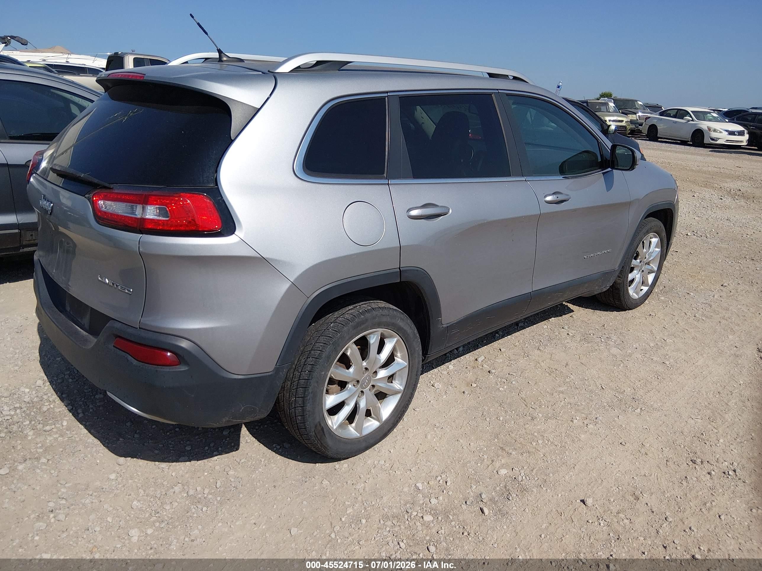2014 Jeep Cherokee Limited Silver vin: 1C4PJLDB2EW283207