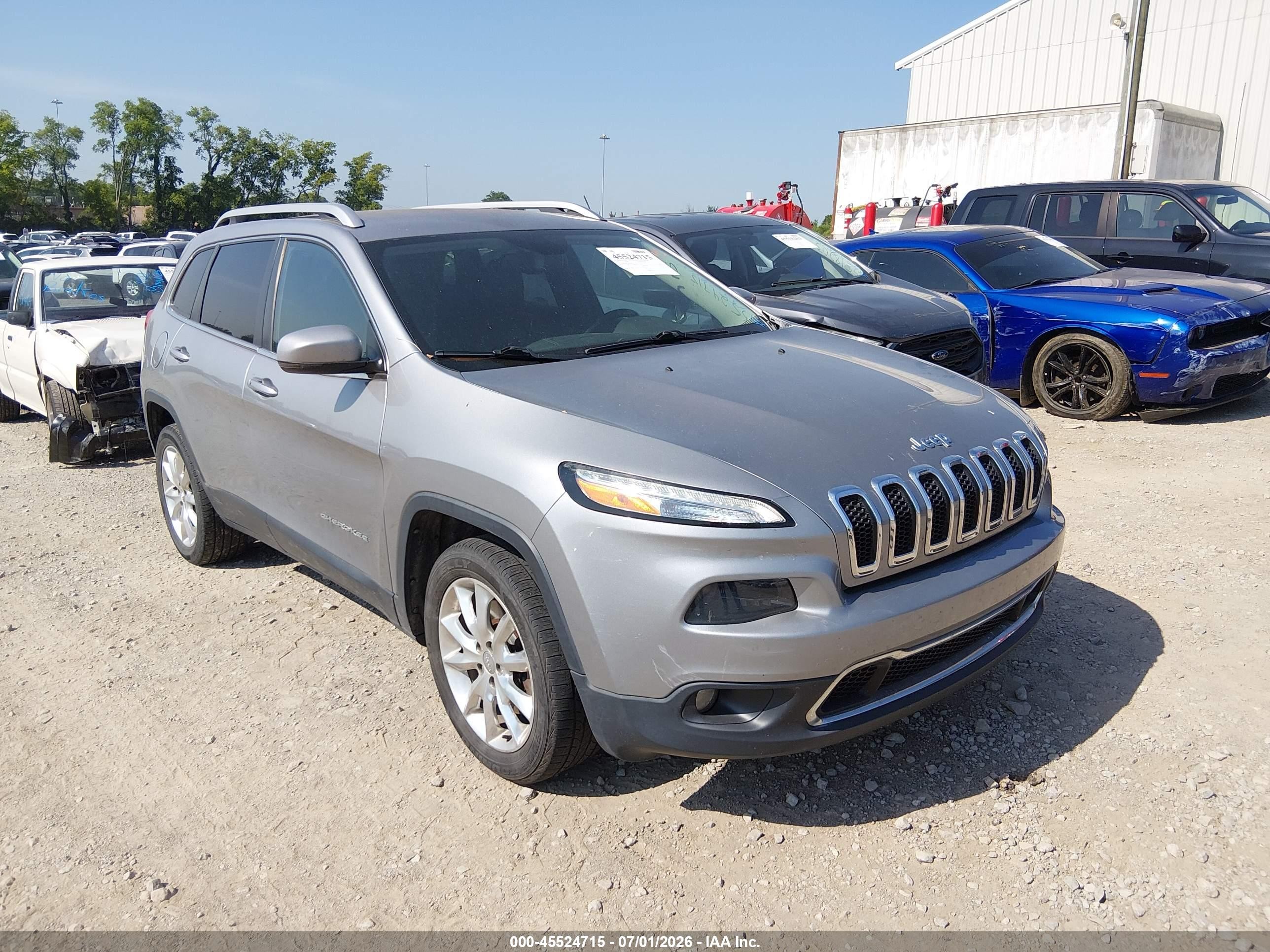 2014 Jeep Cherokee Limited Silver vin: 1C4PJLDB2EW283207