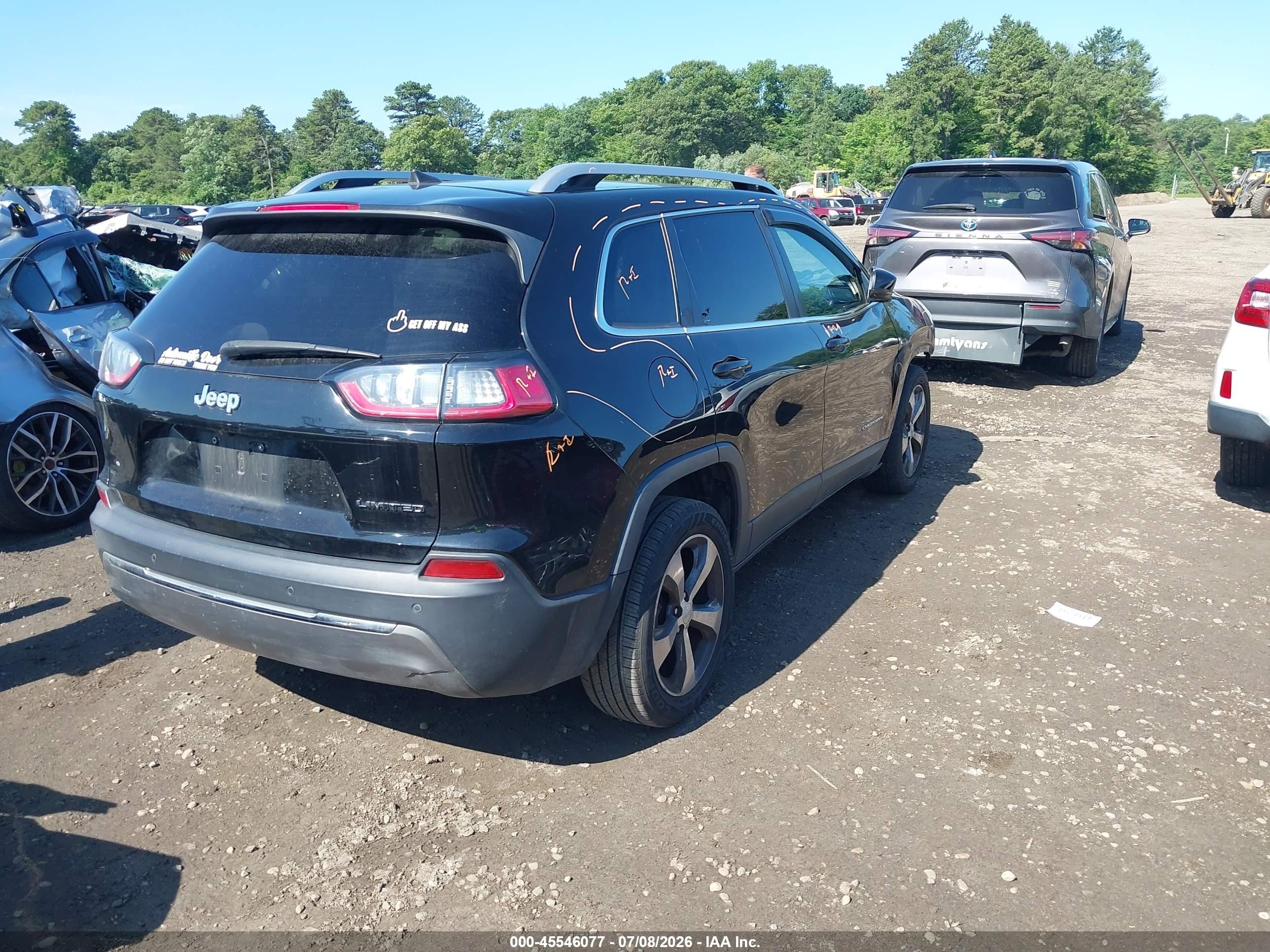 2019 Jeep Cherokee Limited Fwd Black vin: 1C4PJLDB2KD433968
