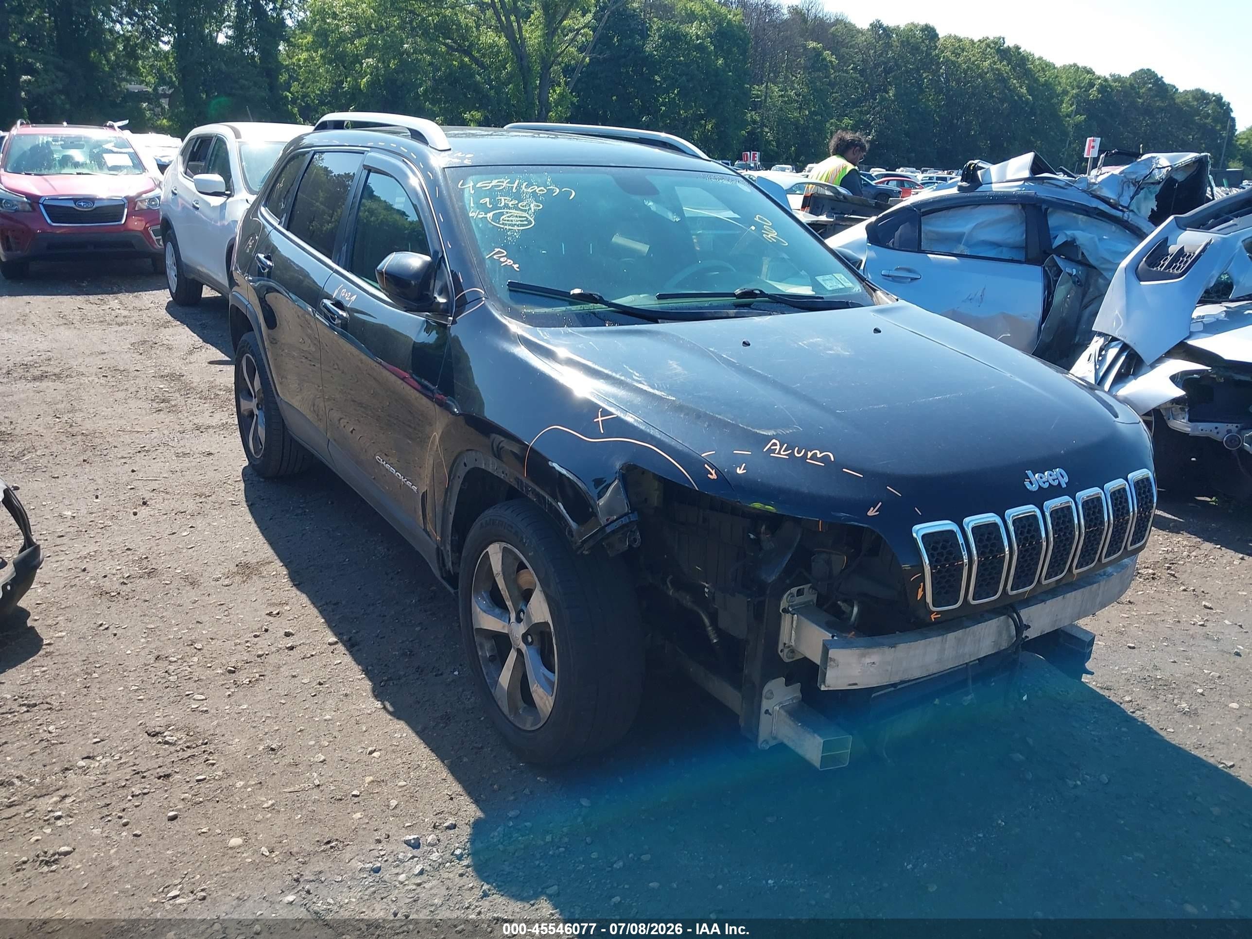 2019 Jeep Cherokee Limited Fwd Black vin: 1C4PJLDB2KD433968