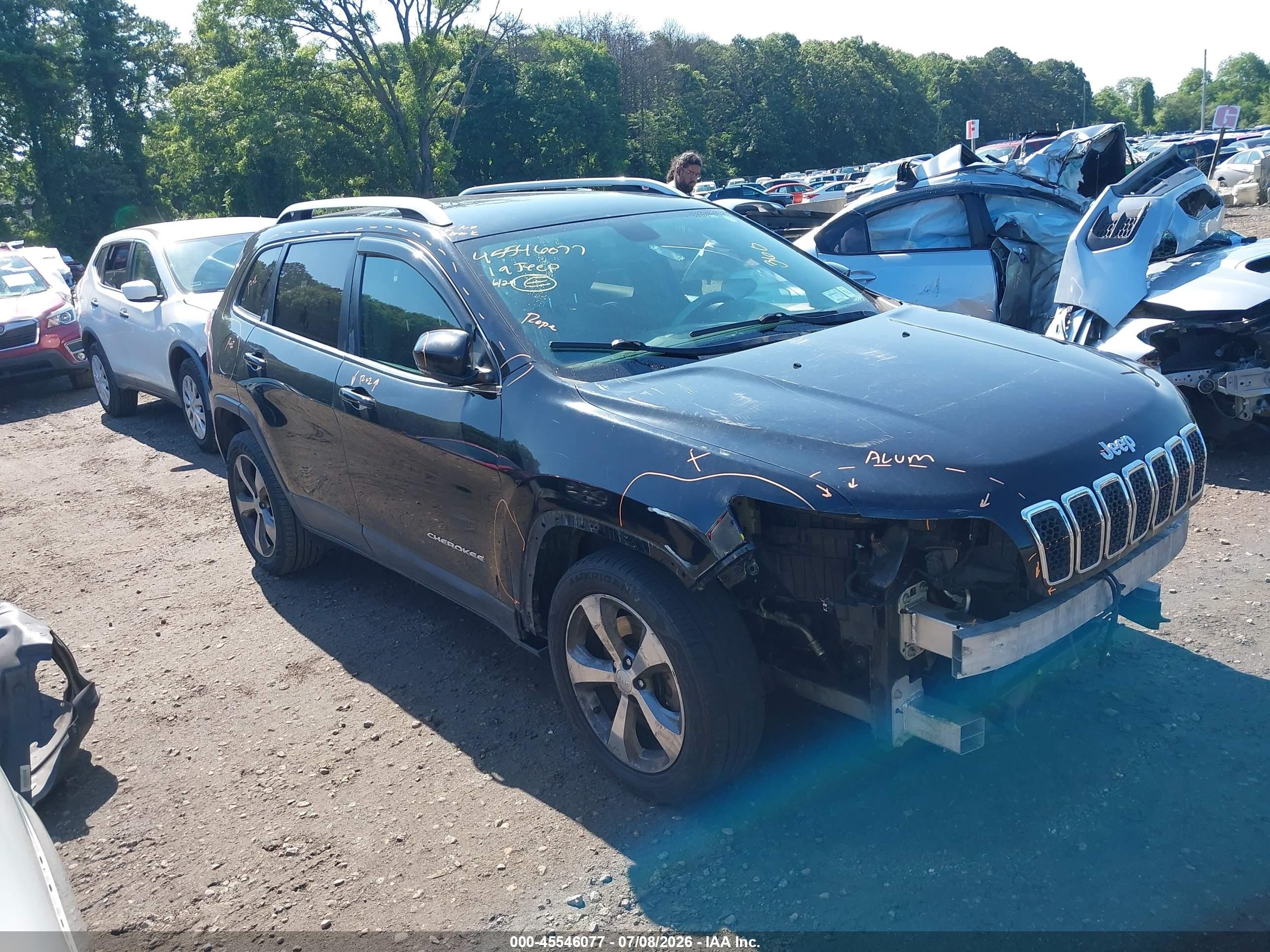 2019 Jeep Cherokee Limited Fwd Black vin: 1C4PJLDB2KD433968