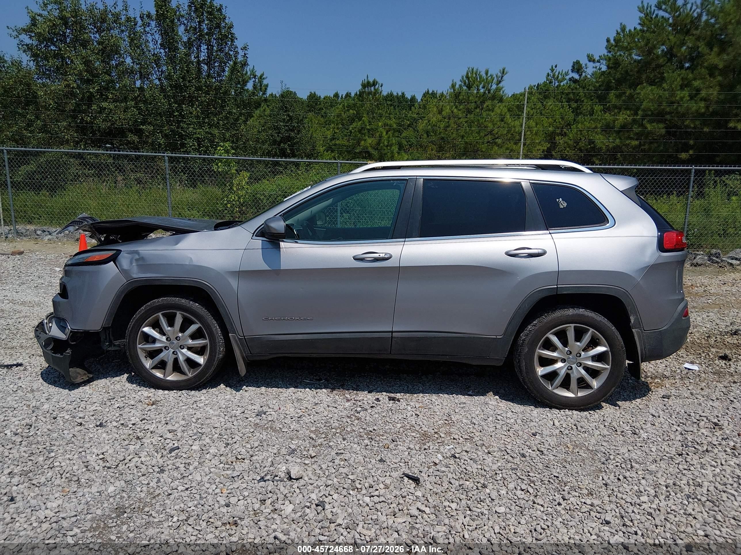2014 Jeep Cherokee Limited Silver vin: 1C4PJLDB3EW160712