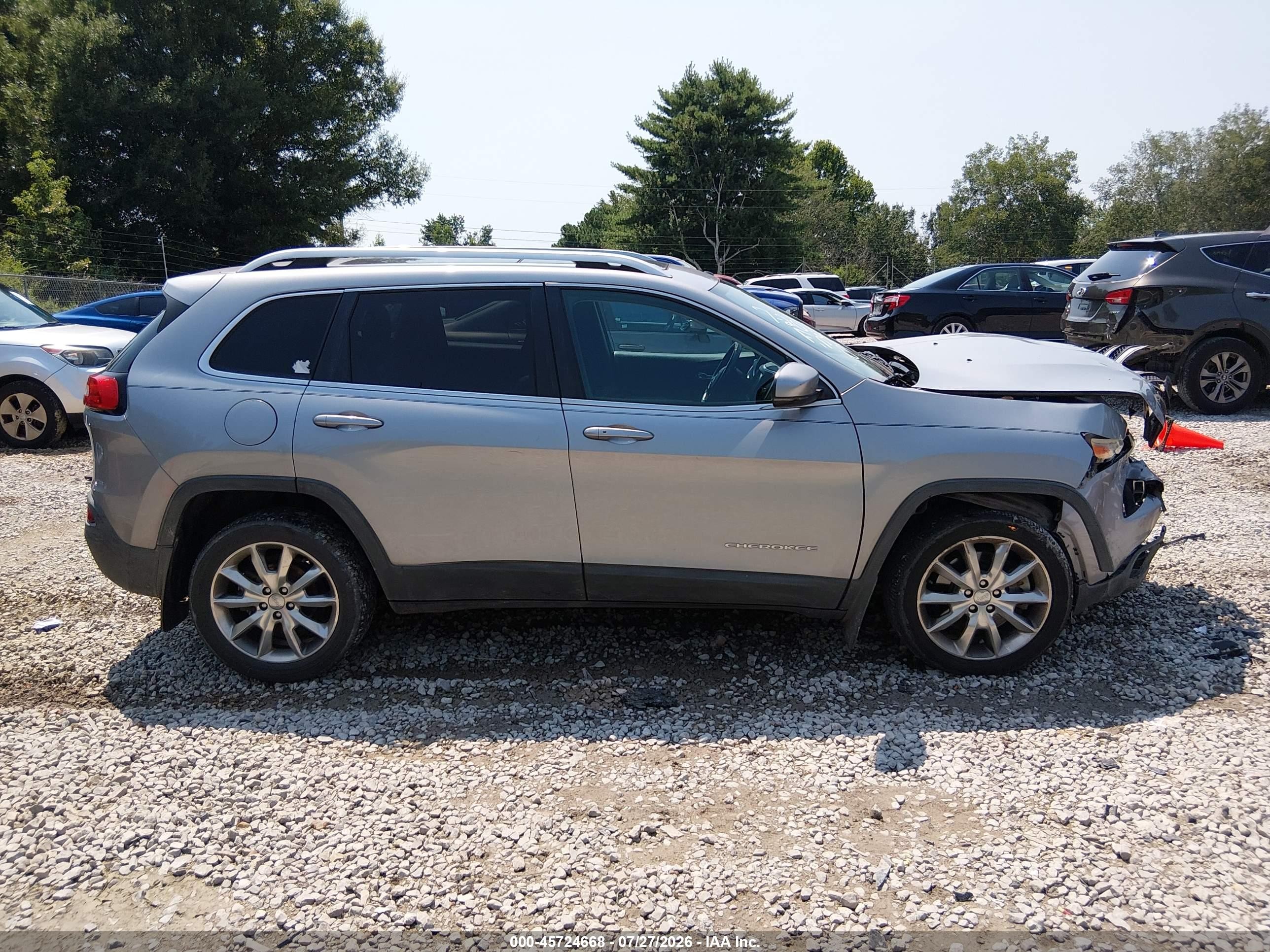 2014 Jeep Cherokee Limited Silver vin: 1C4PJLDB3EW160712