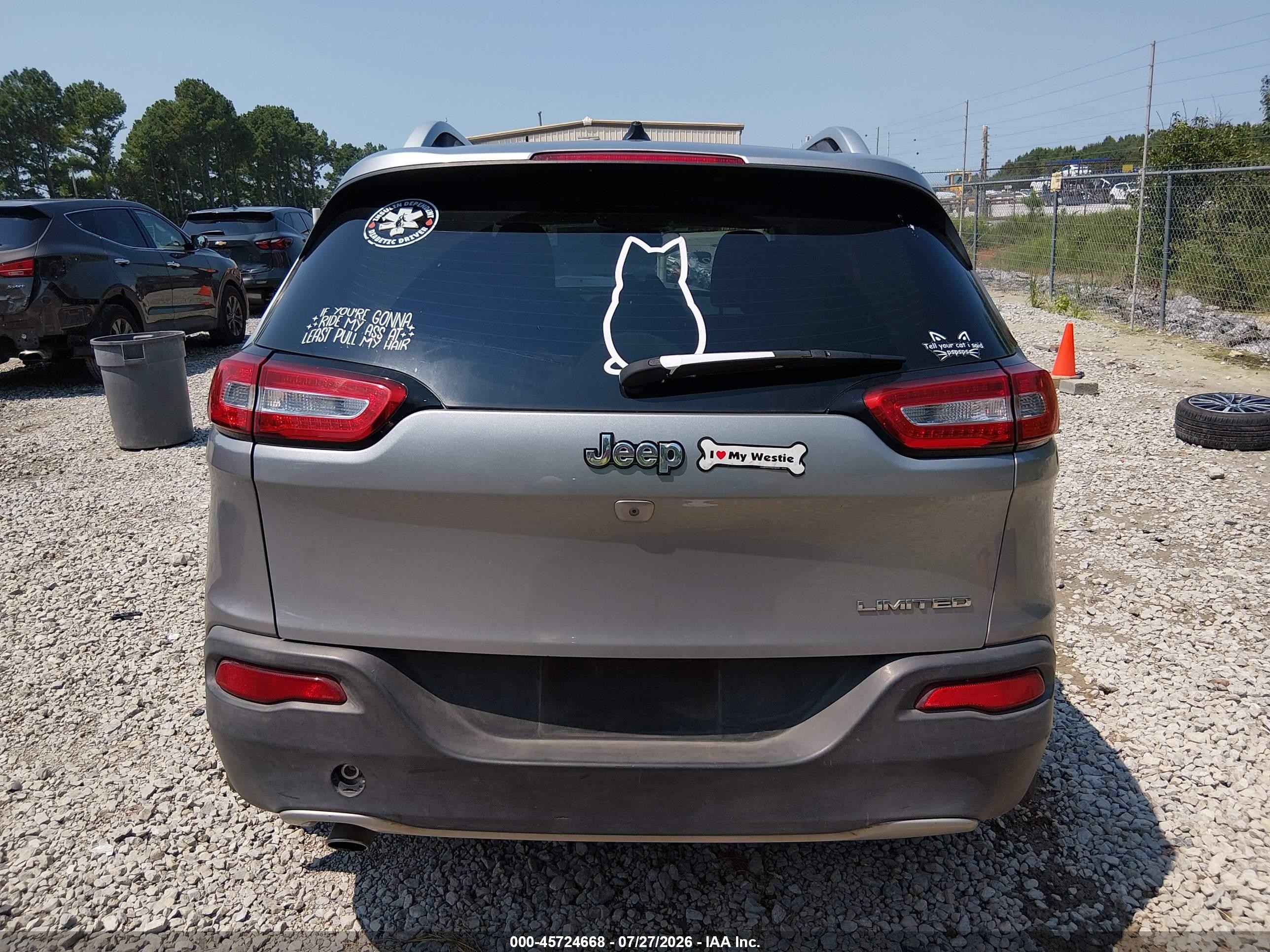 2014 Jeep Cherokee Limited Silver vin: 1C4PJLDB3EW160712
