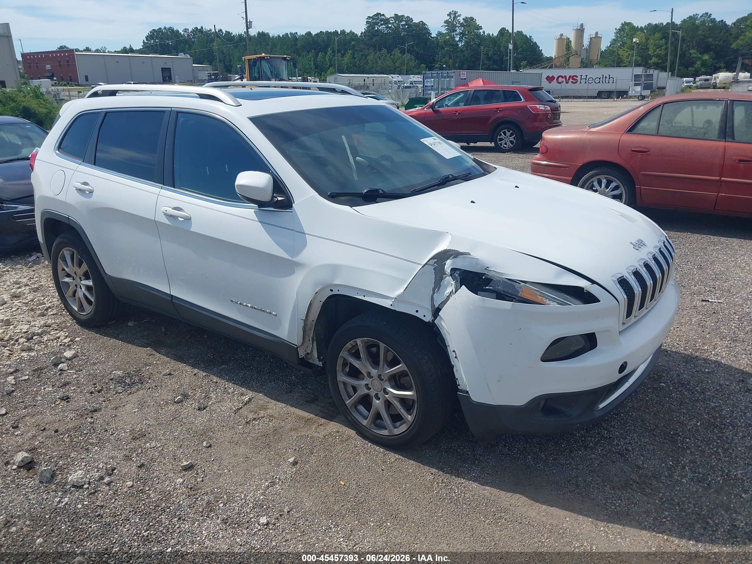 2014 Jeep Cherokee Limited White vin: 1C4PJLDB3EW181415