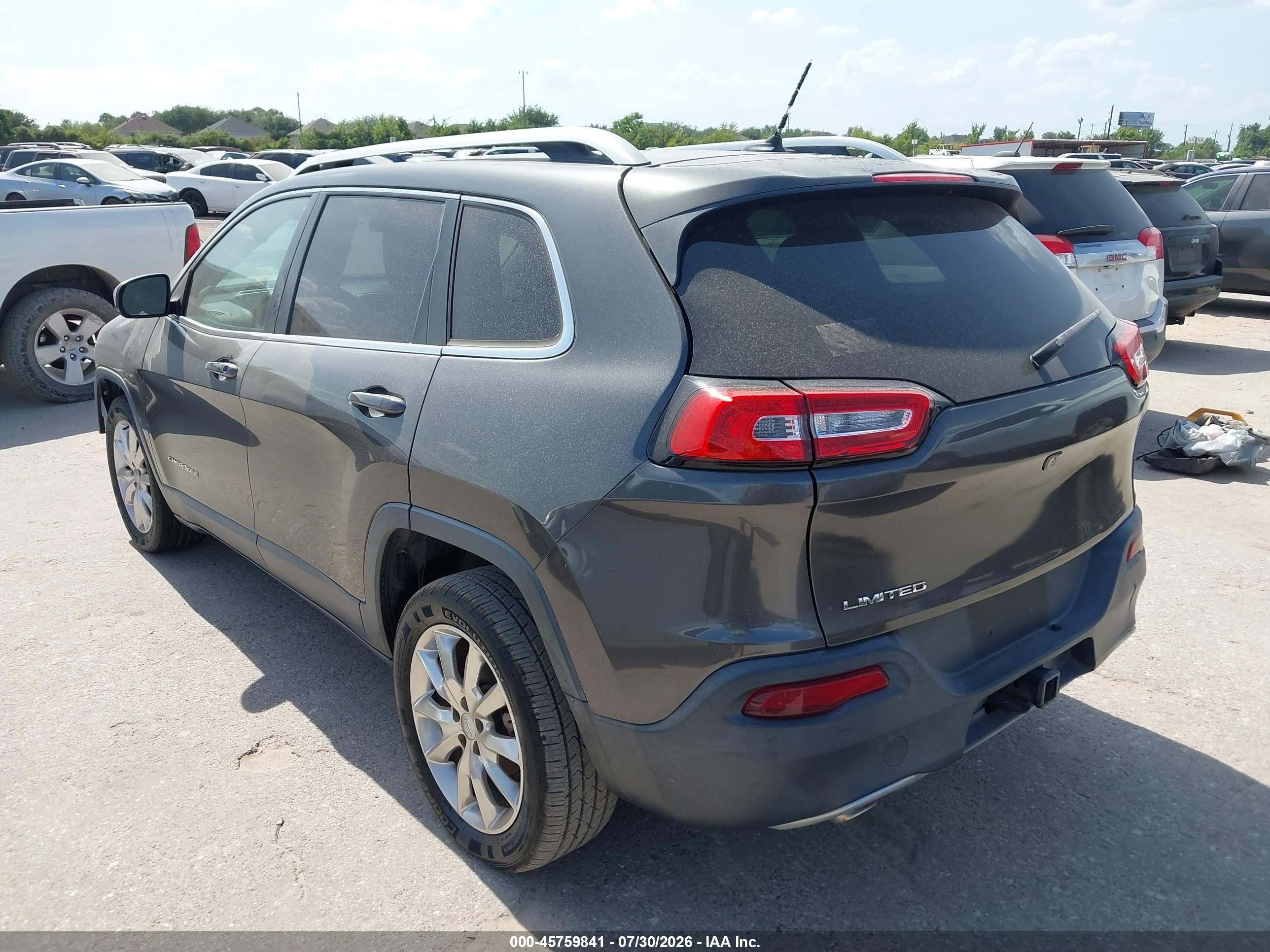 2014 Jeep Cherokee Limited Серый vin: 1C4PJLDB3EW194164