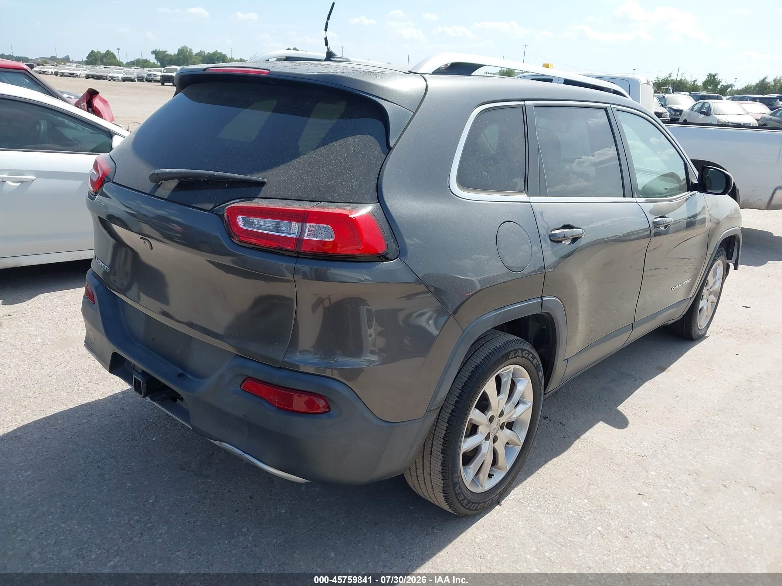 2014 Jeep Cherokee Limited Серый vin: 1C4PJLDB3EW194164