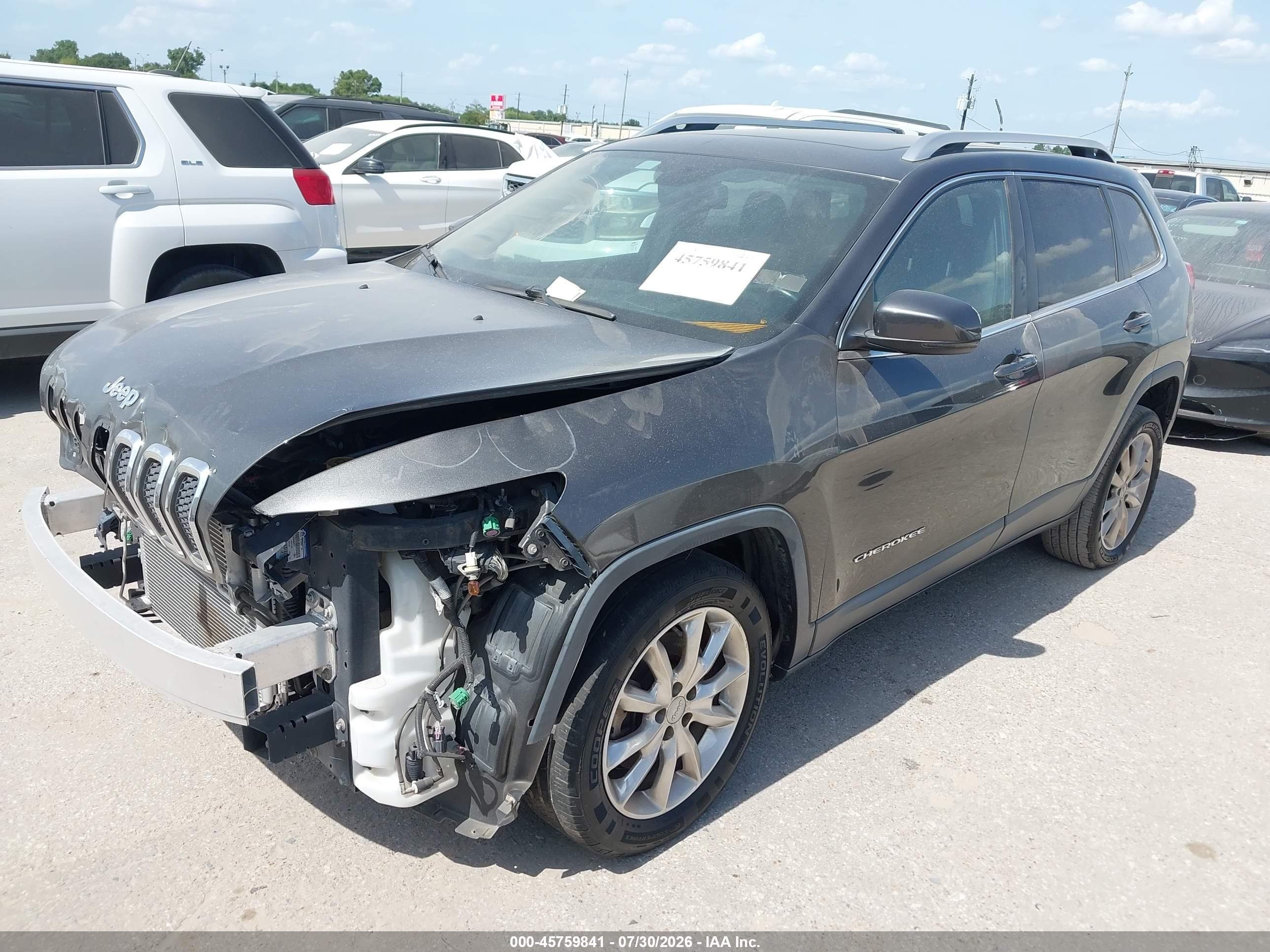 2014 Jeep Cherokee Limited Серый vin: 1C4PJLDB3EW194164